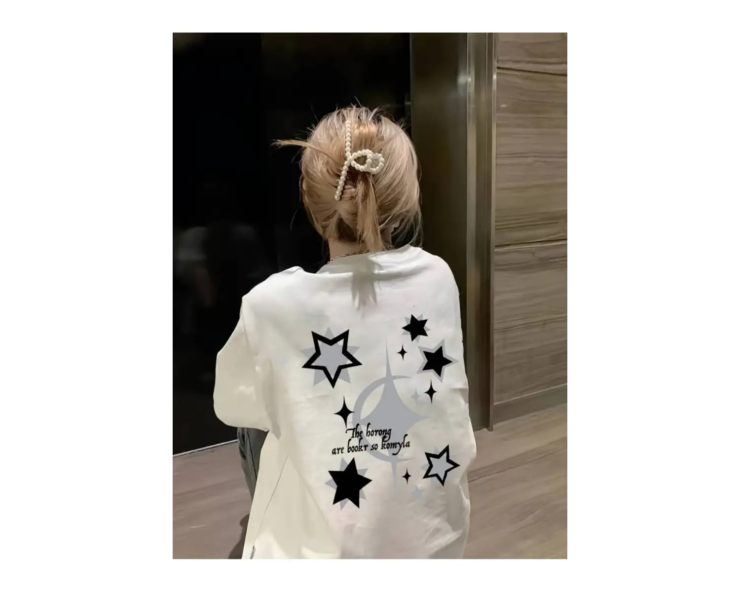 Pinterest Yıldız (Star) Baskılı Oversize Unisex Kısa Kollu