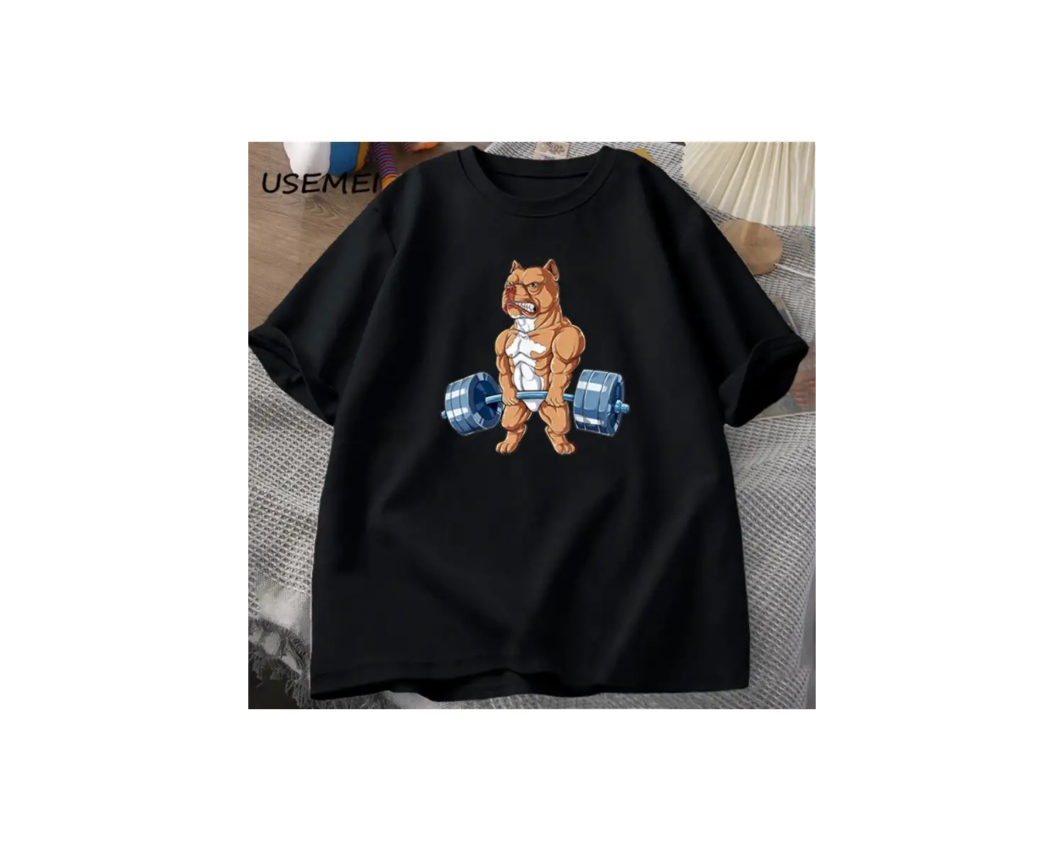 Pit Bull halter T-shirt komik Deadlift erkekler spor salonu Tshirt erkek pamuk kısa kollu O b 3001