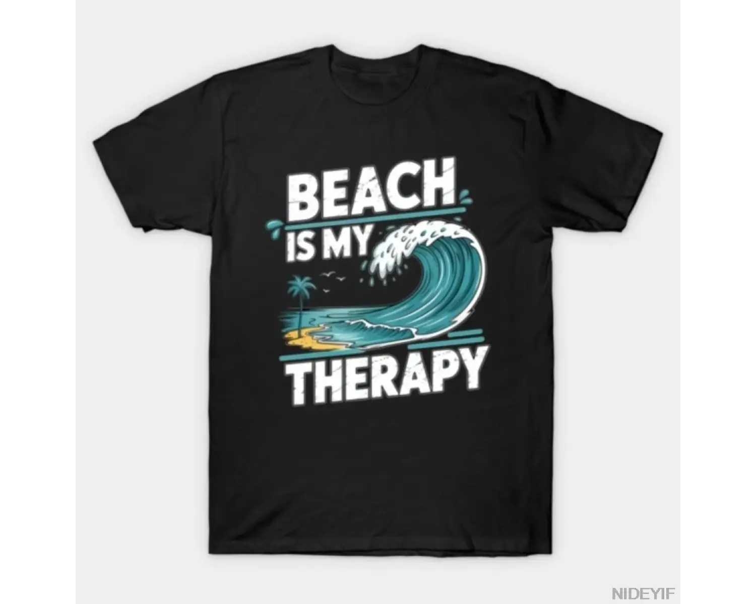 Plaj Benim Terapim Komik Okyanus Sahil Tatil T-shirt Erkekler Kadınlar Için % 100% Pamuk T Sh