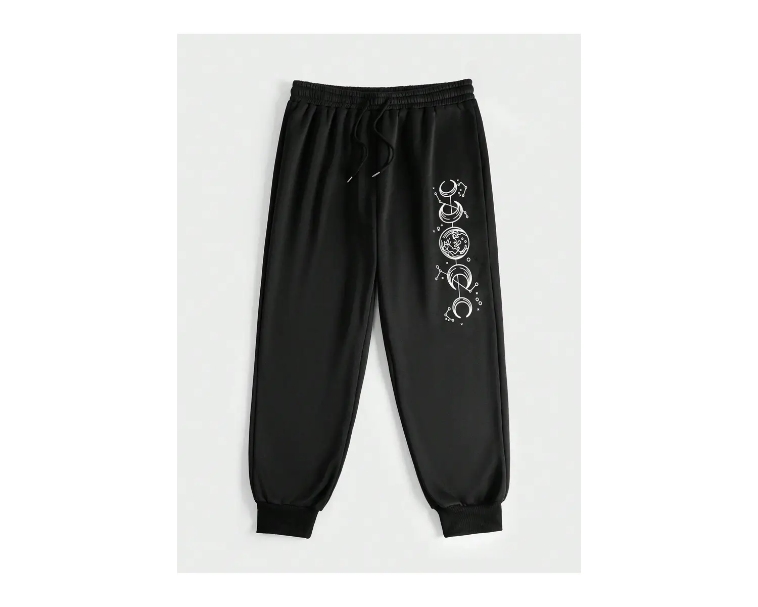 Plus Ay Desenli Beli Büzgülü Eşofman Altı