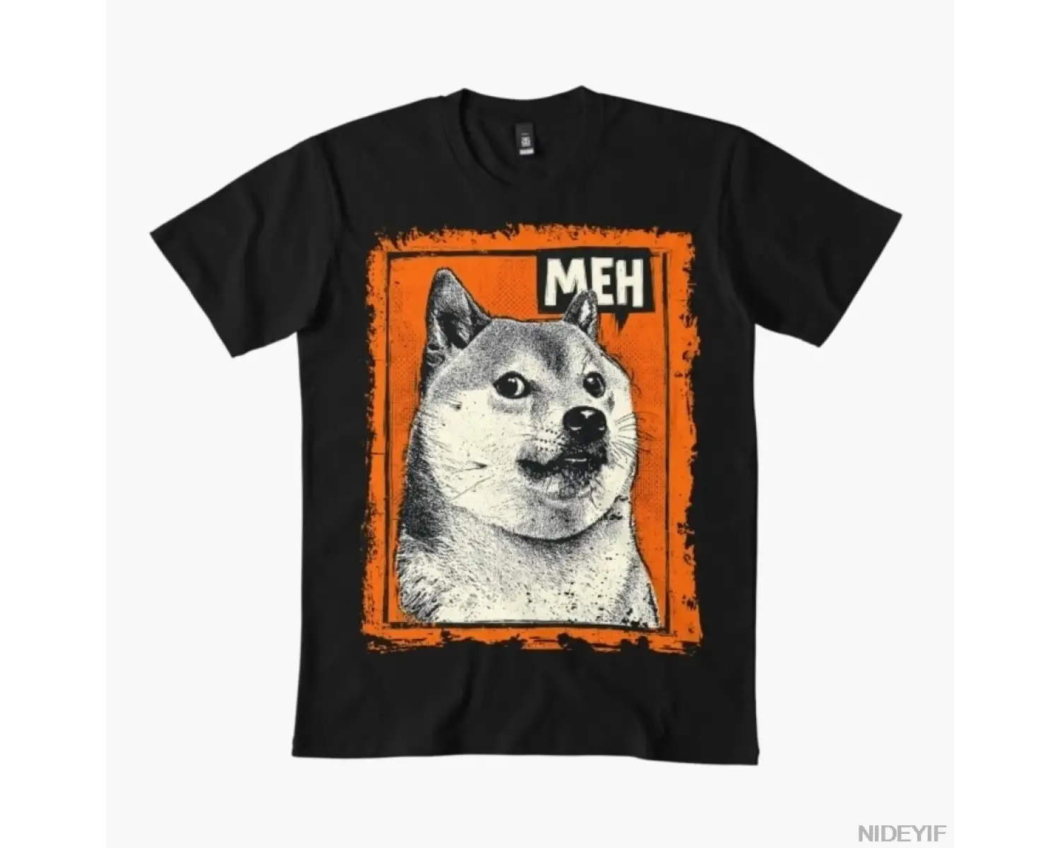 Pop Art Shiba Inu MEH Konuşma Balonu Tişörtü Erkekler Kadınlar için % 100% Pamuklu Tişörtler