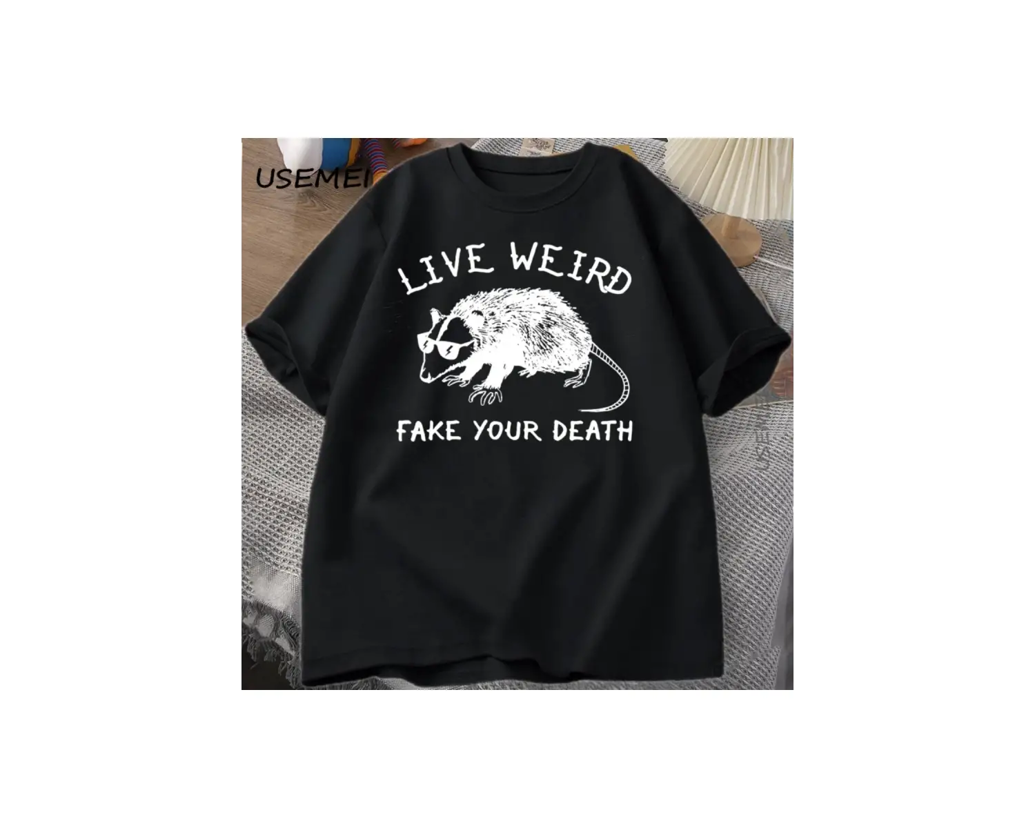 Possum T Shirt komik tişört erkekler kadınlar için hayvan grafik Tshirt rakun canlı garip T S 3057