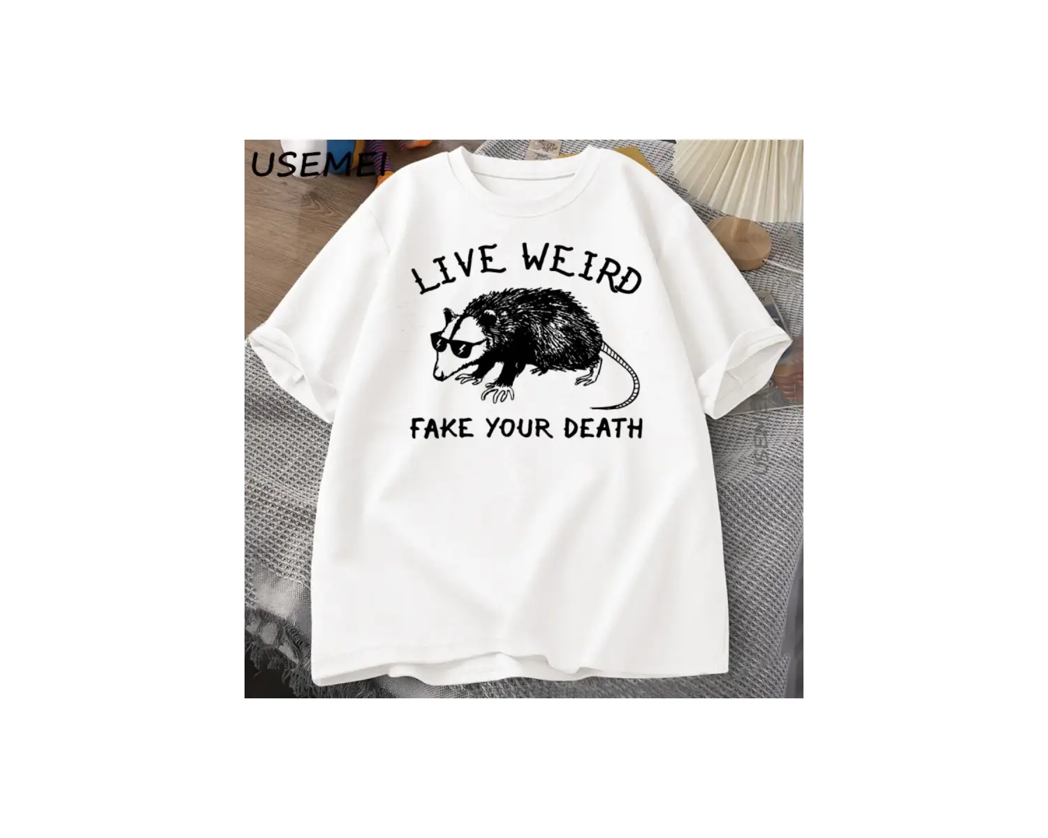 Possum T Shirt komik tişört erkekler kadınlar için hayvan grafik Tshirt rakun canlı garip T S 3057