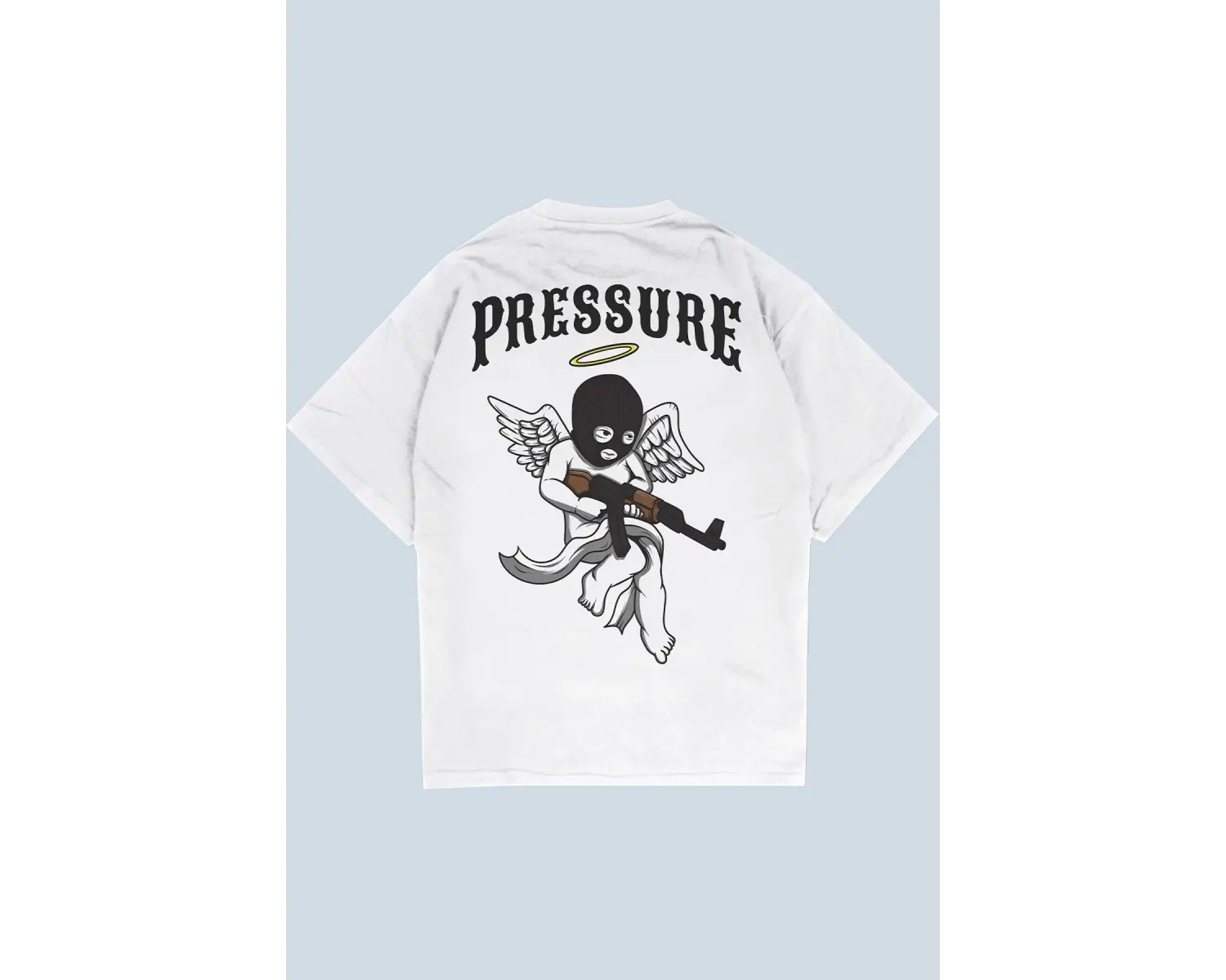 Pressure Beyaz Oversize Unisex T-shirt
