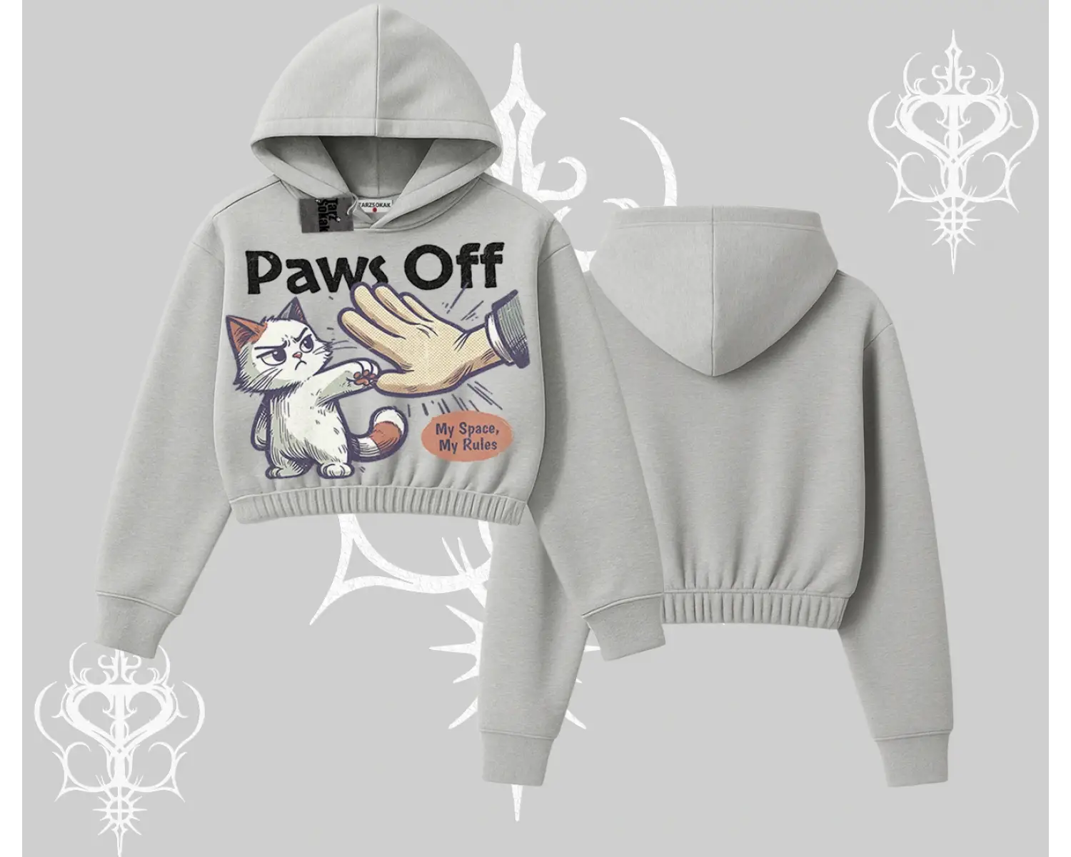 ProCATstinator Kedi Baskılı Kayık Yaka Sweatshirt