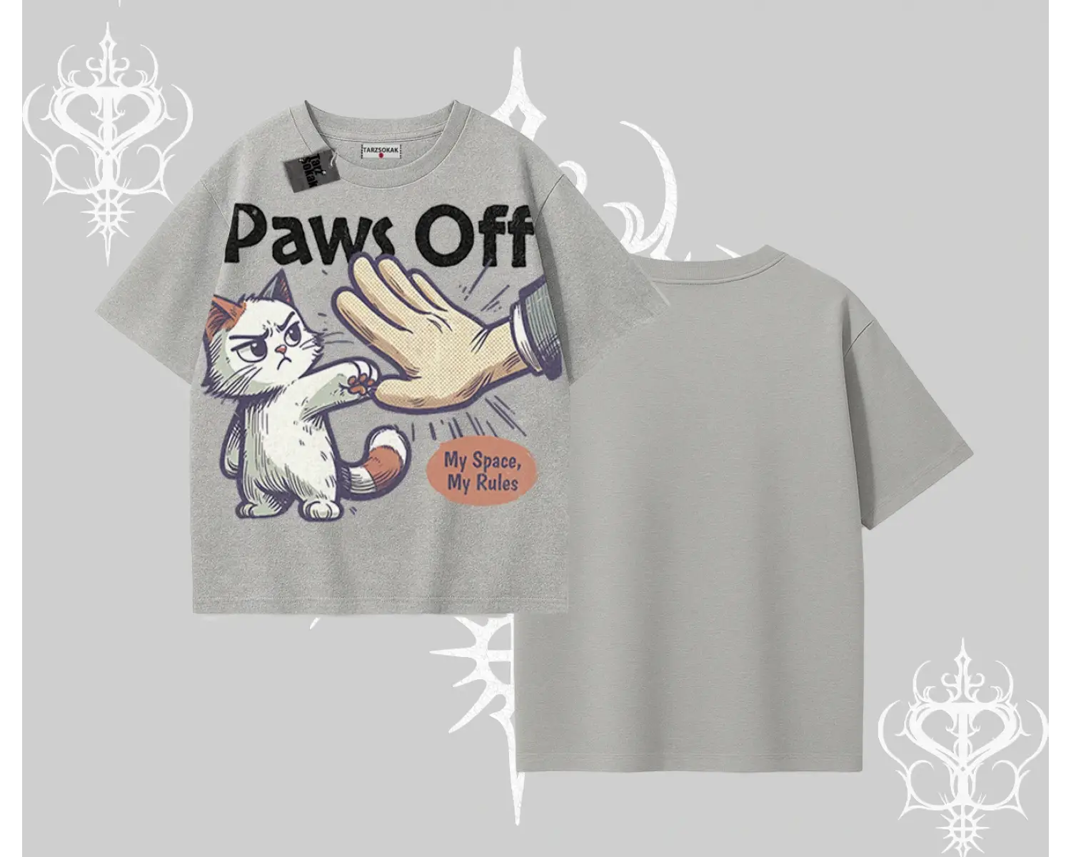 ProCATstinator Kedi Baskılı Kayık Yaka Tshirt