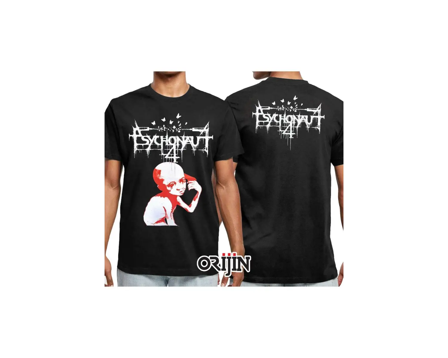 Psychonaut 4 Ön Arka Baskılı Unisex Siyah