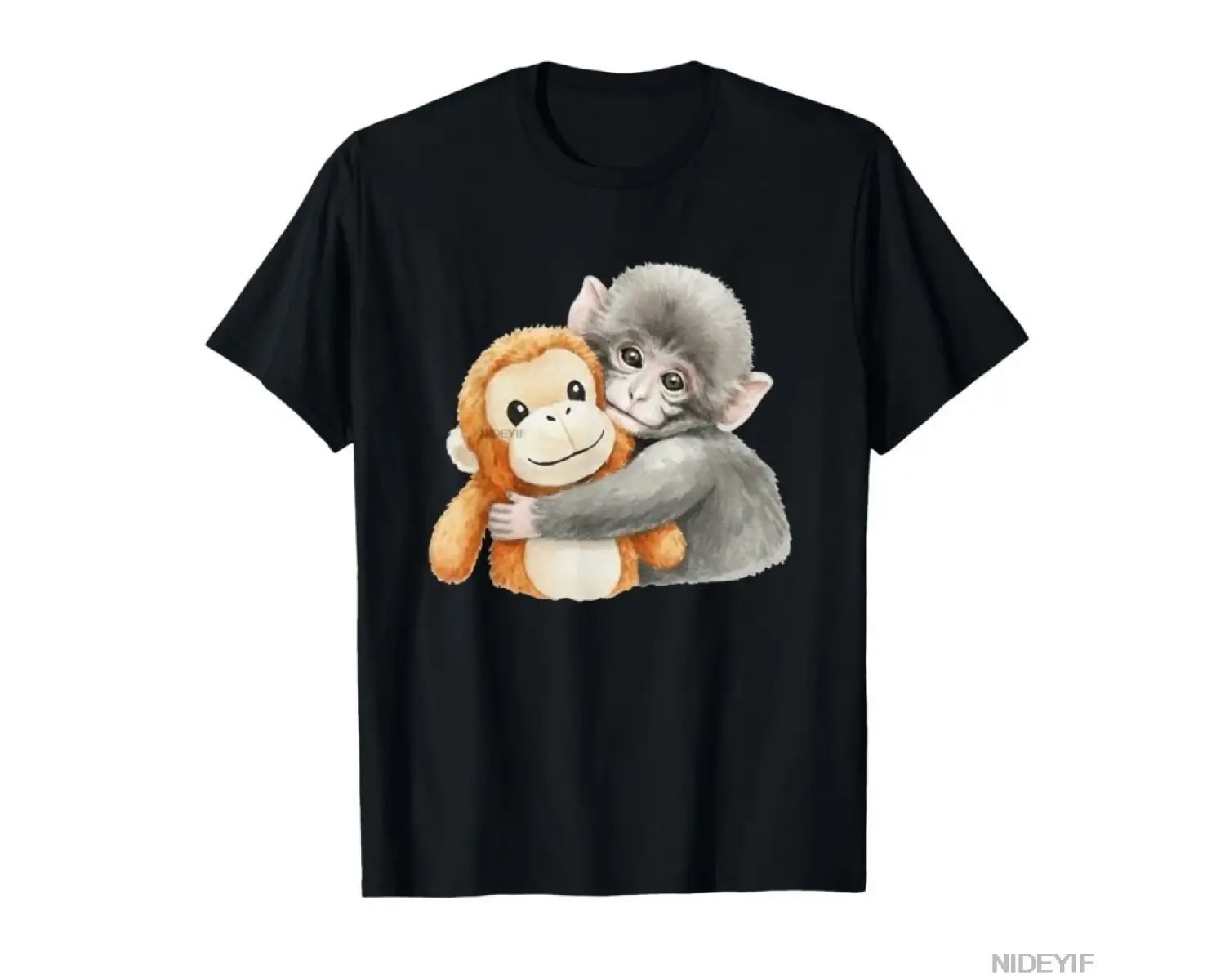 PunchKung Maymun Peluş Arkadaşını Tutan Viral Meme Grafikli Tişört Erkekler Kadınlar İçin %10