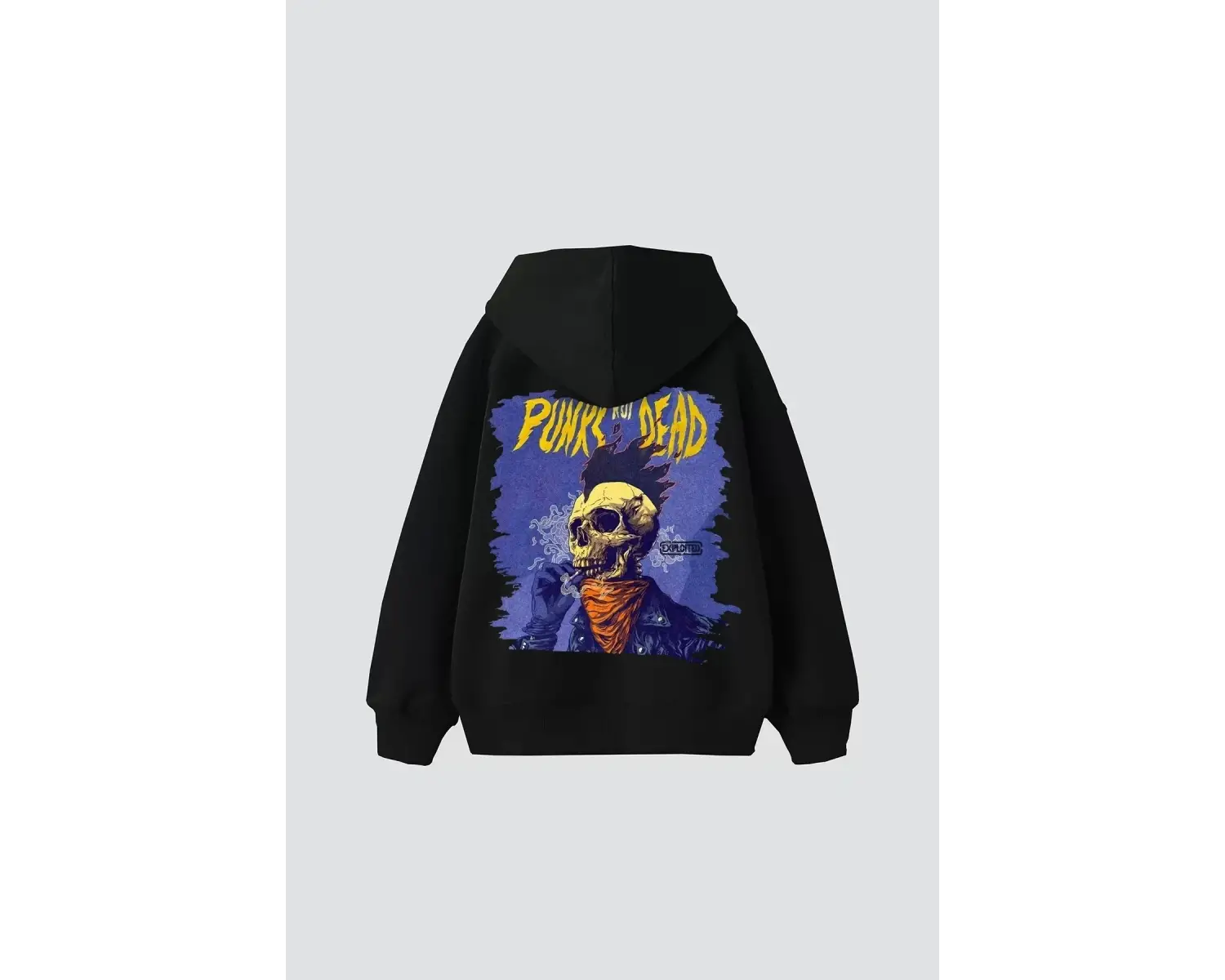 Punks Not Dead Baskılı Oversize Unisex Beyaz