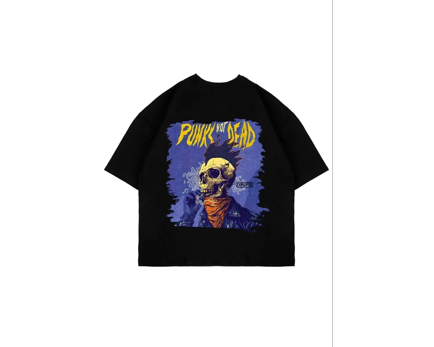 Punks Not Dead Sırt Baskılı Oversize Unisex Beyaz