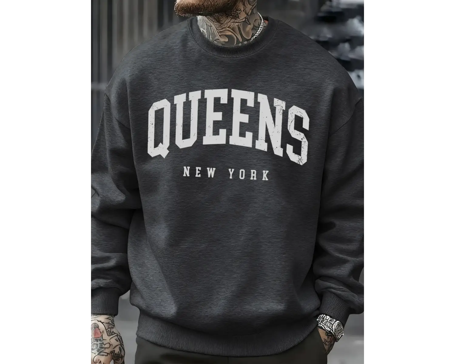 Queens New York Mektup Tasarım Erkek Tişörtü Moda Bol Giysiler Günlük Bisiklet Yaka Tüm Maç Ü