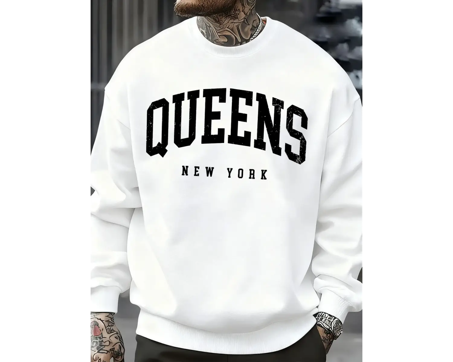 Queens New York Mektup Tasarım Erkek Tişörtü Moda Bol Giysiler Günlük Bisiklet Yaka Tüm Maç Ü