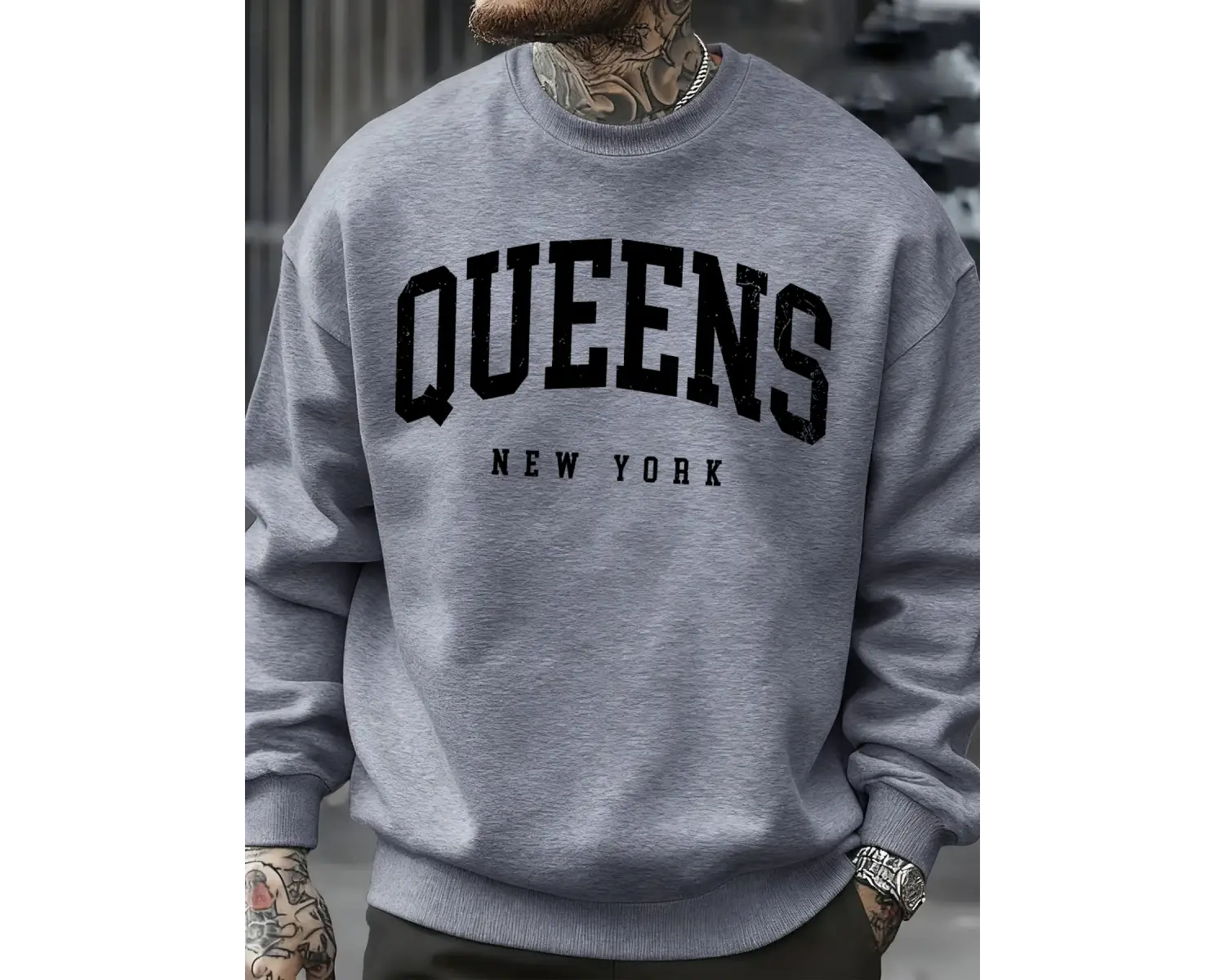 Queens New York Mektup Tasarım Erkek Tişörtü Moda Bol Giysiler Günlük Bisiklet Yaka Tüm Maç Ü