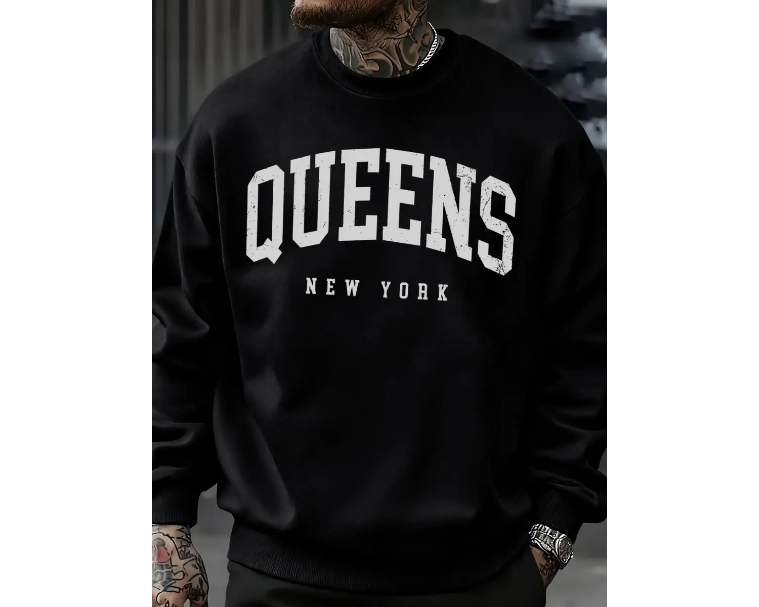 Queens New York Mektup Tasarım Erkek Tişörtü Moda Bol Giysiler Günlük Bisiklet Yaka Tüm Maç Ü