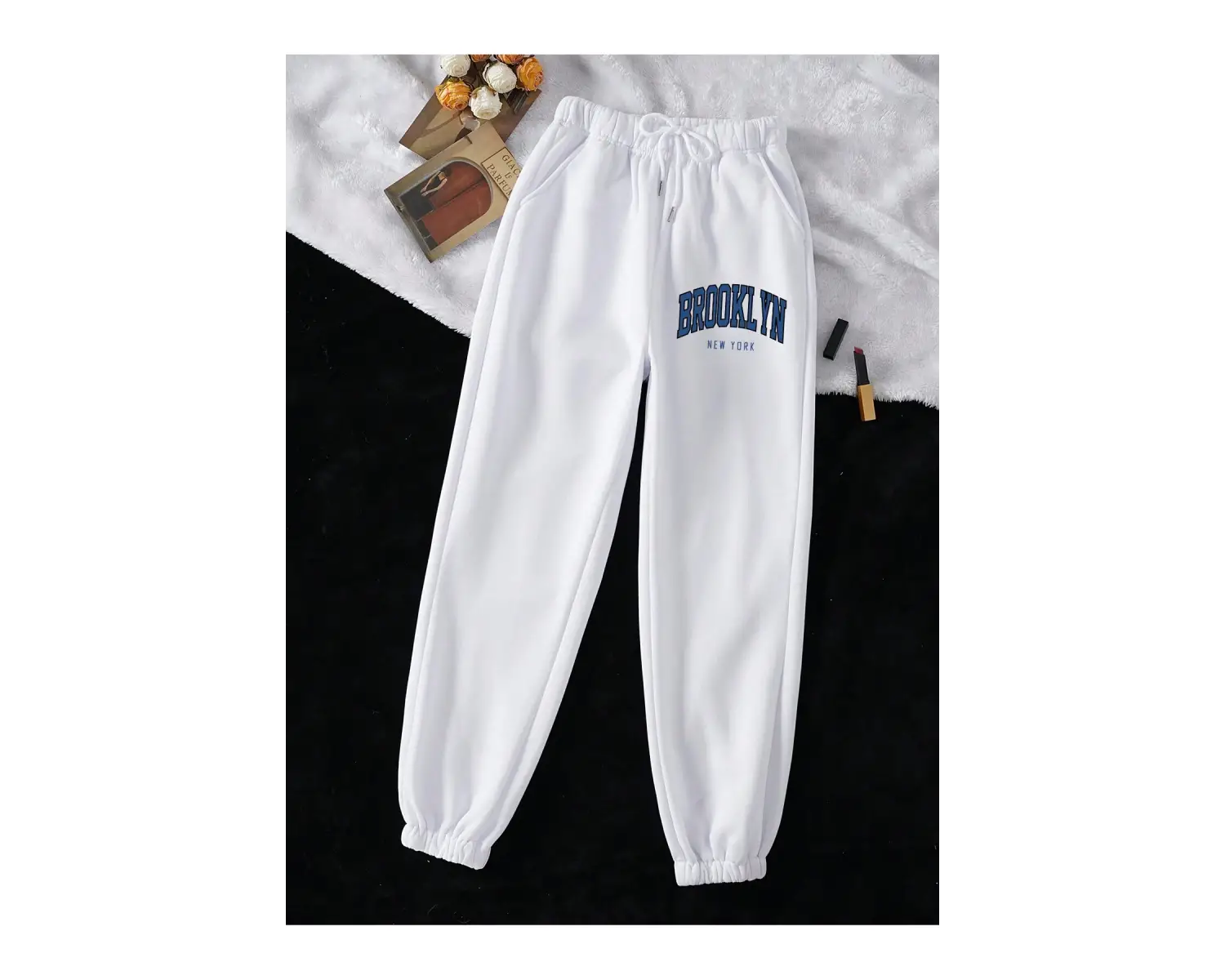 Qutie Harfli Grafik Büzgülü Bel Eşofman Altı