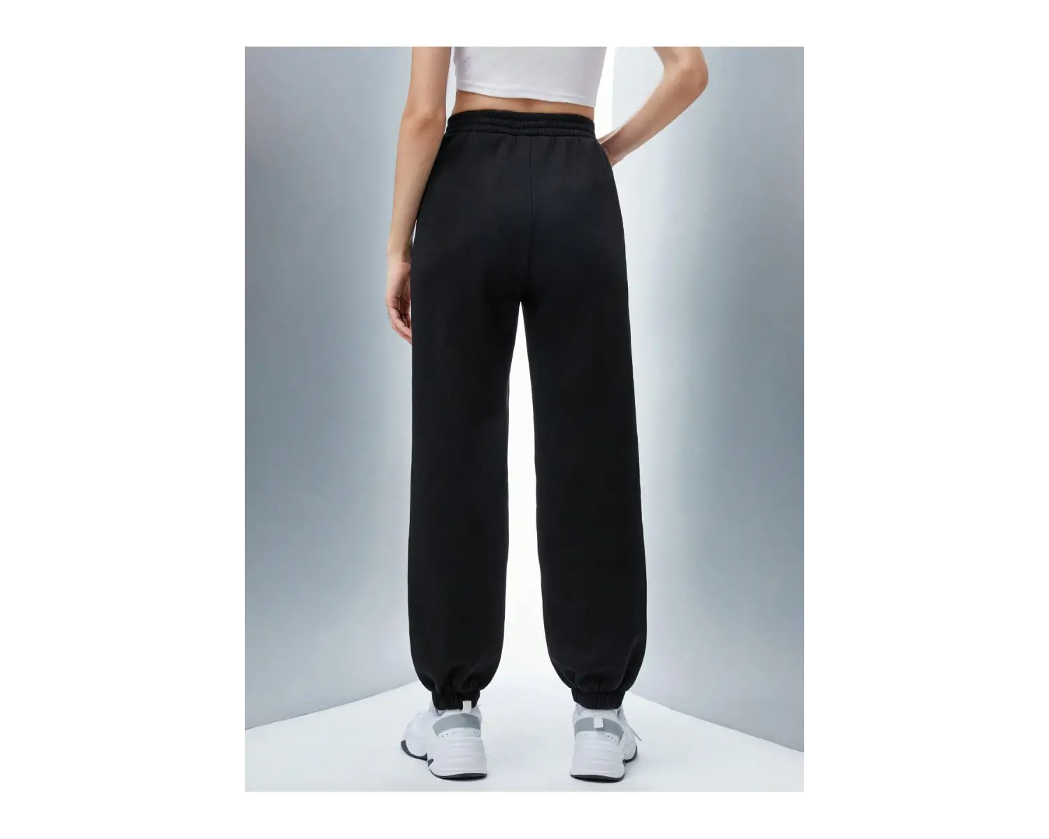 Qutie Letter Graphic Elastic Waist 4 Mevsim Eşofman