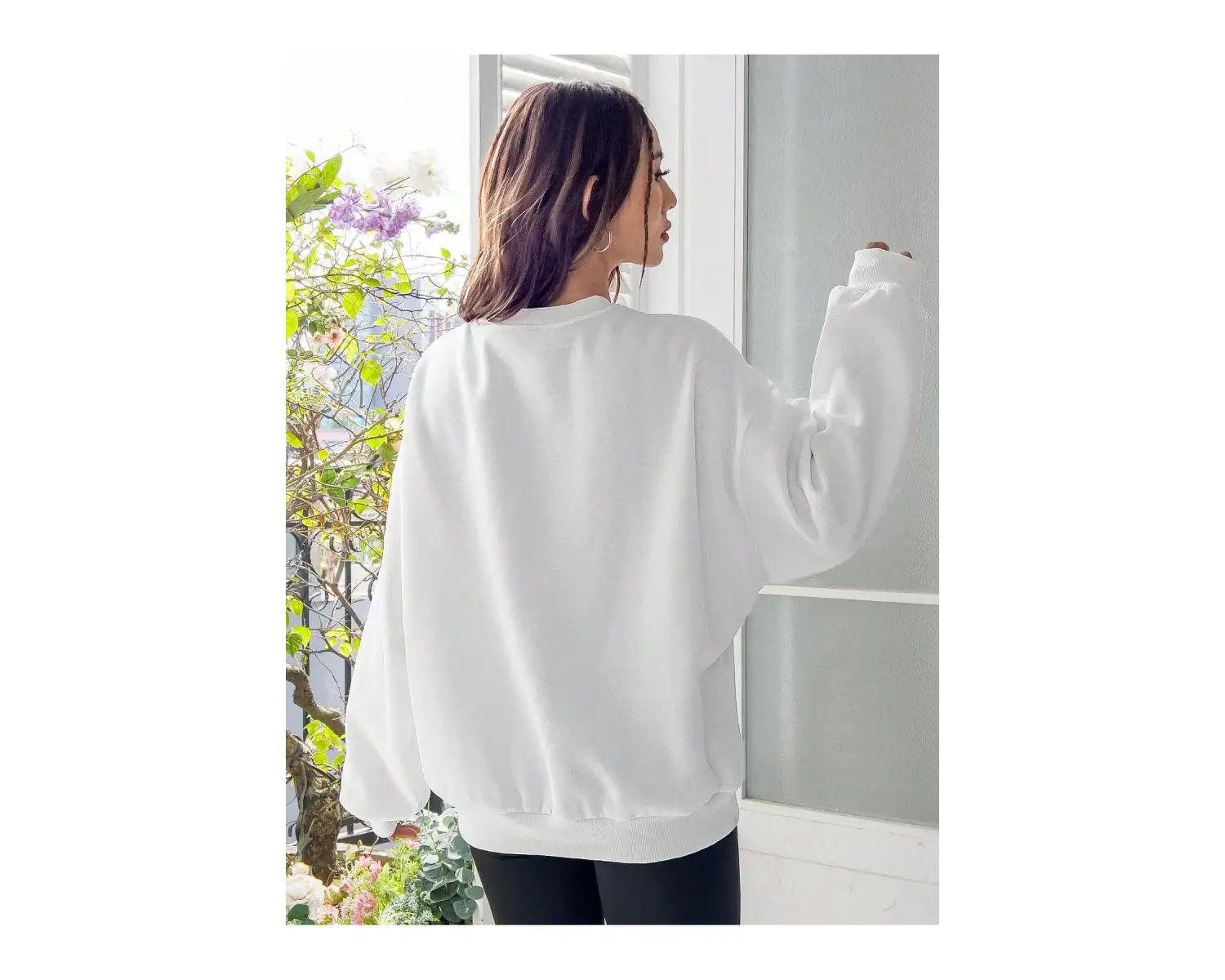 Qutie Slogan & Cartoon Graphic Drop Shoulder Sweatshirt Beyaz