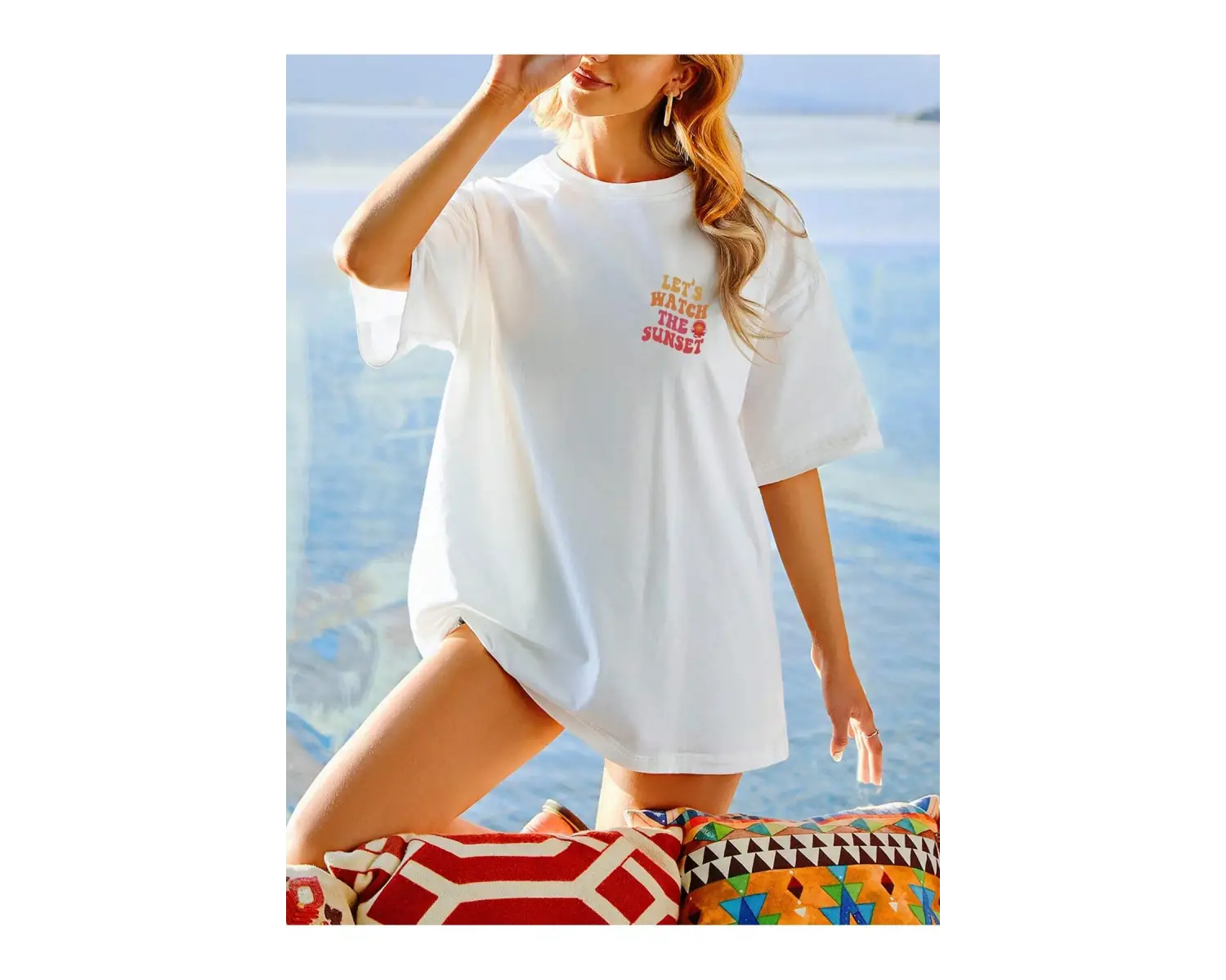 Qutie Sloganlı Grafik Düşük Omuz Tişört