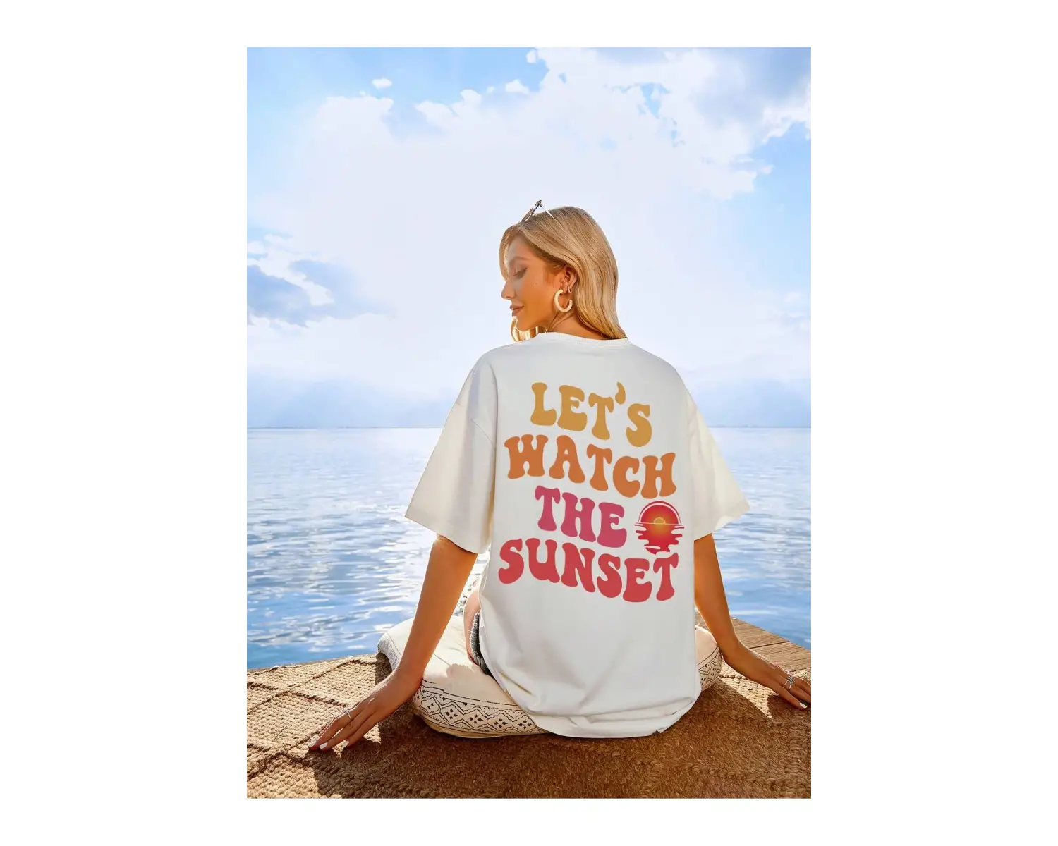 Qutie Sloganlı Grafik Düşük Omuz Tişört