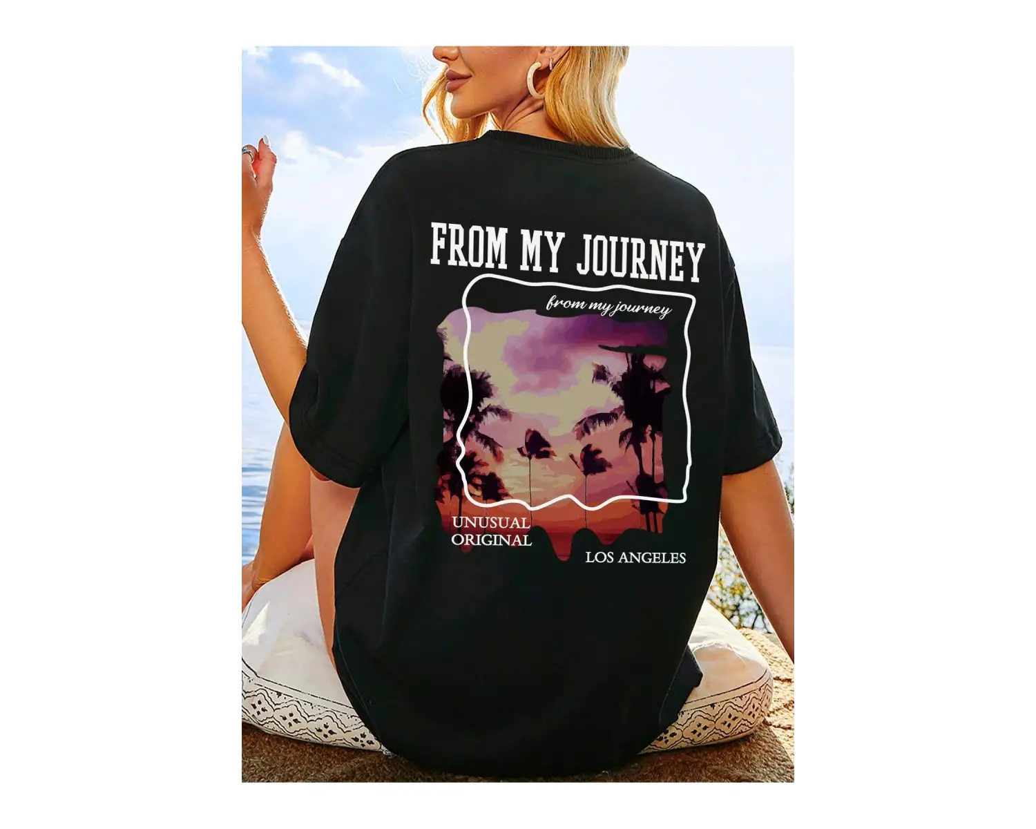 Qutie Sloganlı Grafik Düşük Omuz Tişört