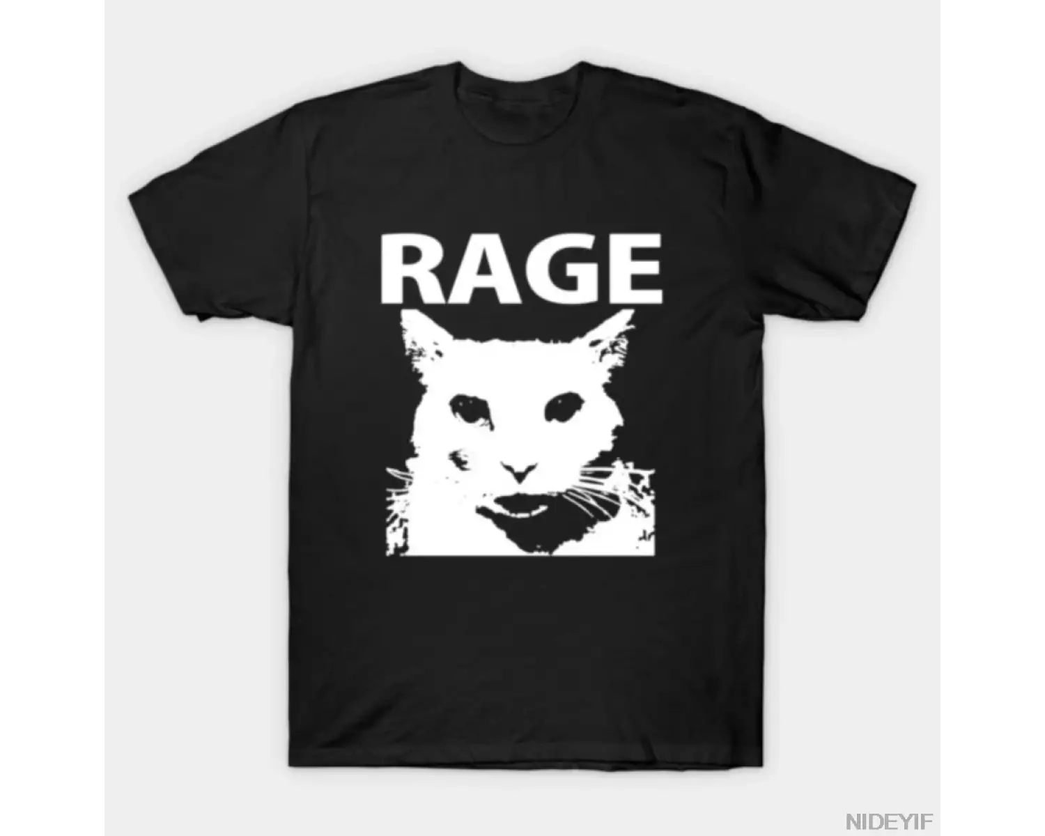 Rage - Erkekler Kadınlar İçin Komik Kedi Tişörtü %100 Pamuklu Tişörtler Kısa Kollu Üstler 122