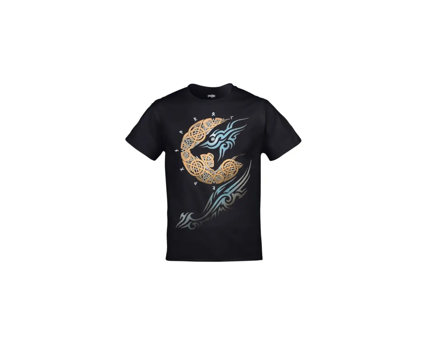 Ragnarok Moon Vikings Baskılı Unisex Siyah