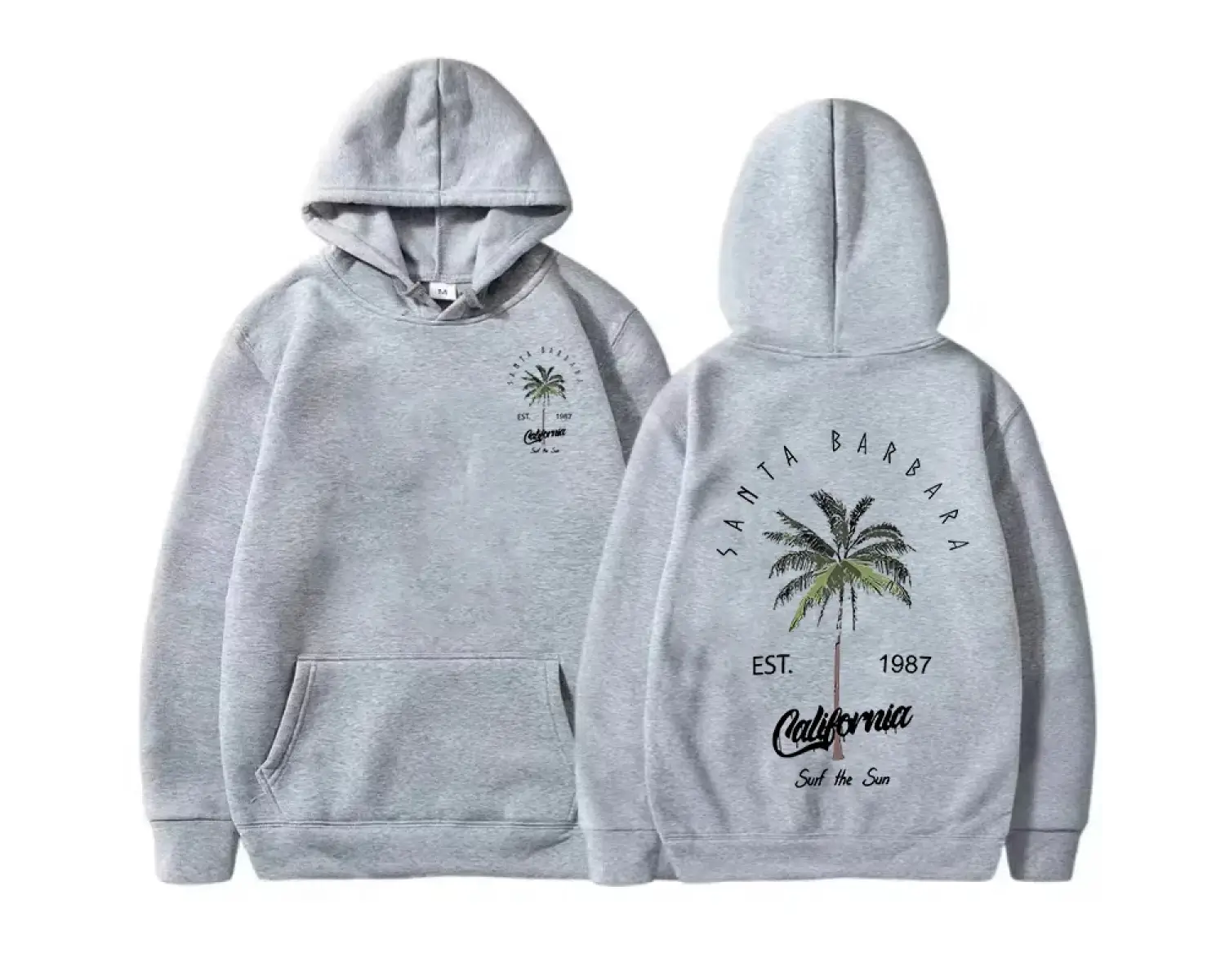 Rahat kadın Hoodies Samta Barbara California baskı kazaklar gevşek cep sıcak polar tişörtü so