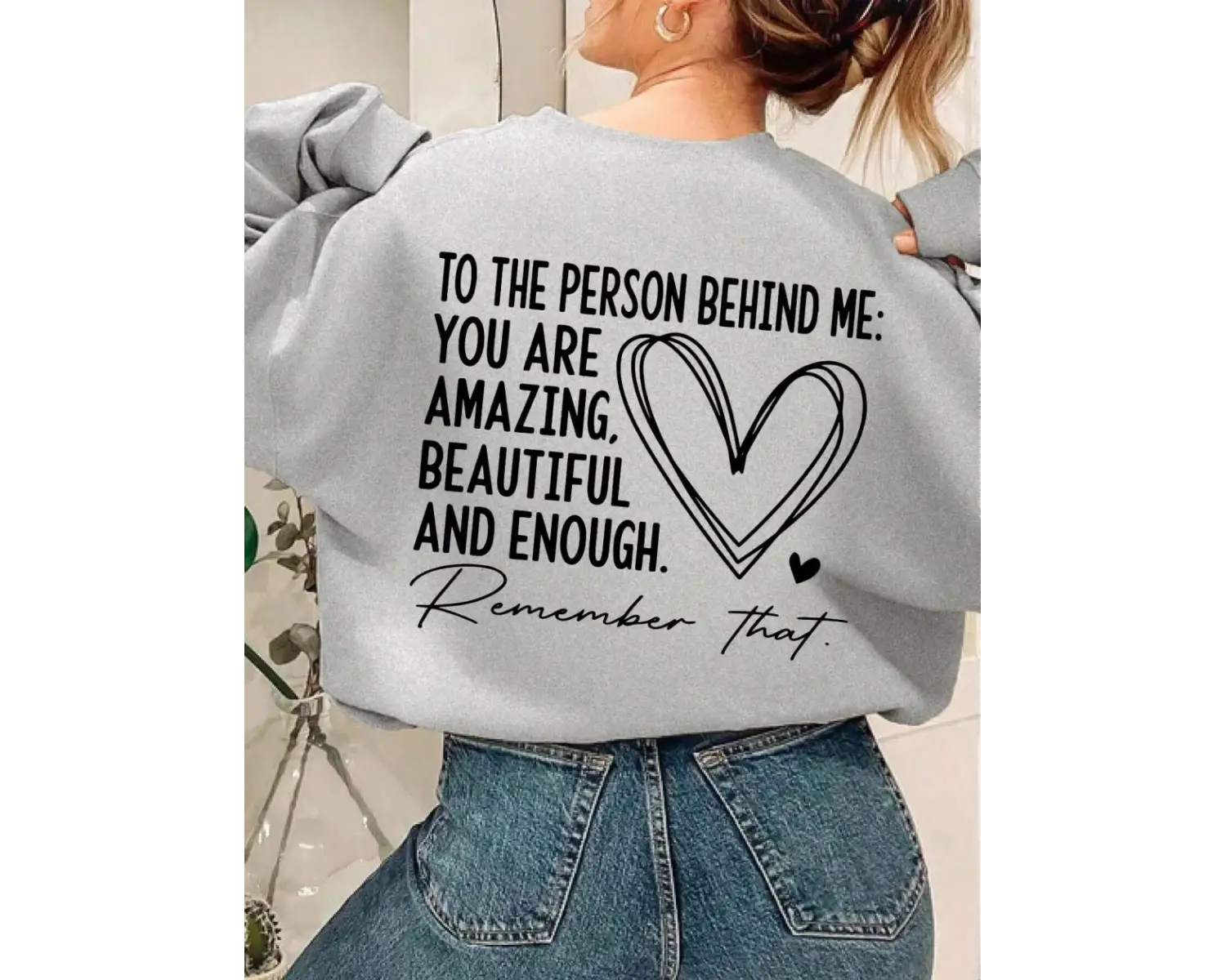 Rahat Kadın Kazak Sen İnanılmaz Güzel Ve Yeterince Mektup Baskı Kazak Sıcak Yumuşak Hoody Gev