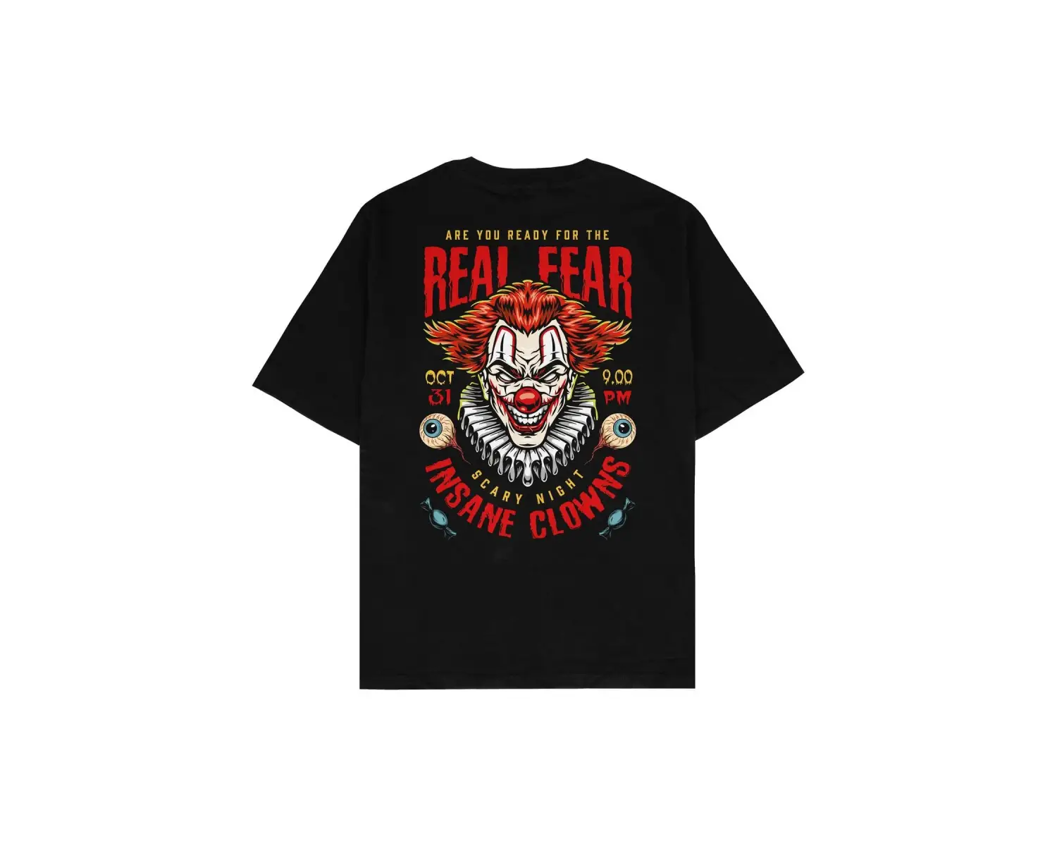 Real Fear Siyah Oversize Unisex T-shirt