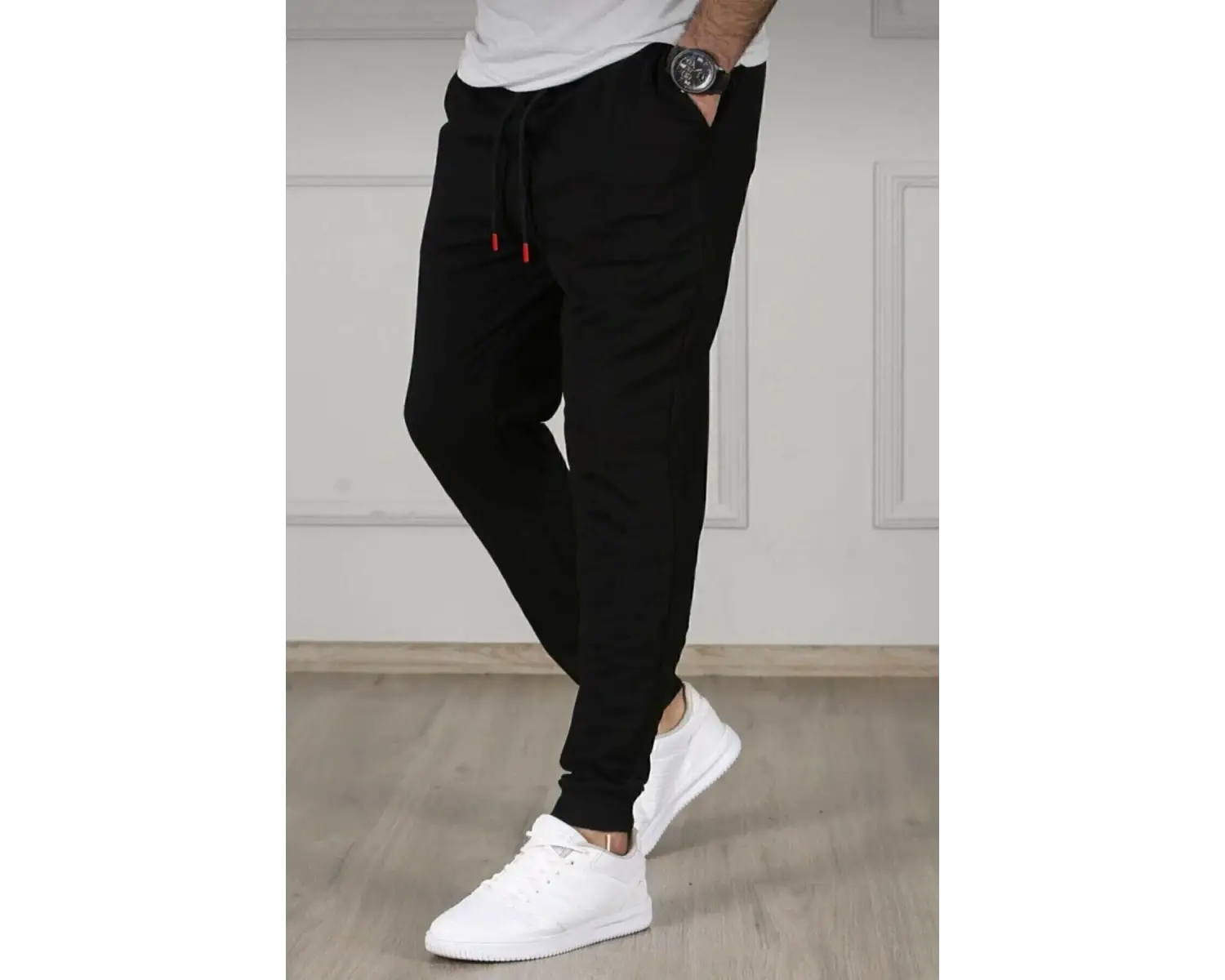 Relax family xf Erkek Yazlık Siyah Jogger Eşofman Altı Dar Paça Slim Fit RLX044513