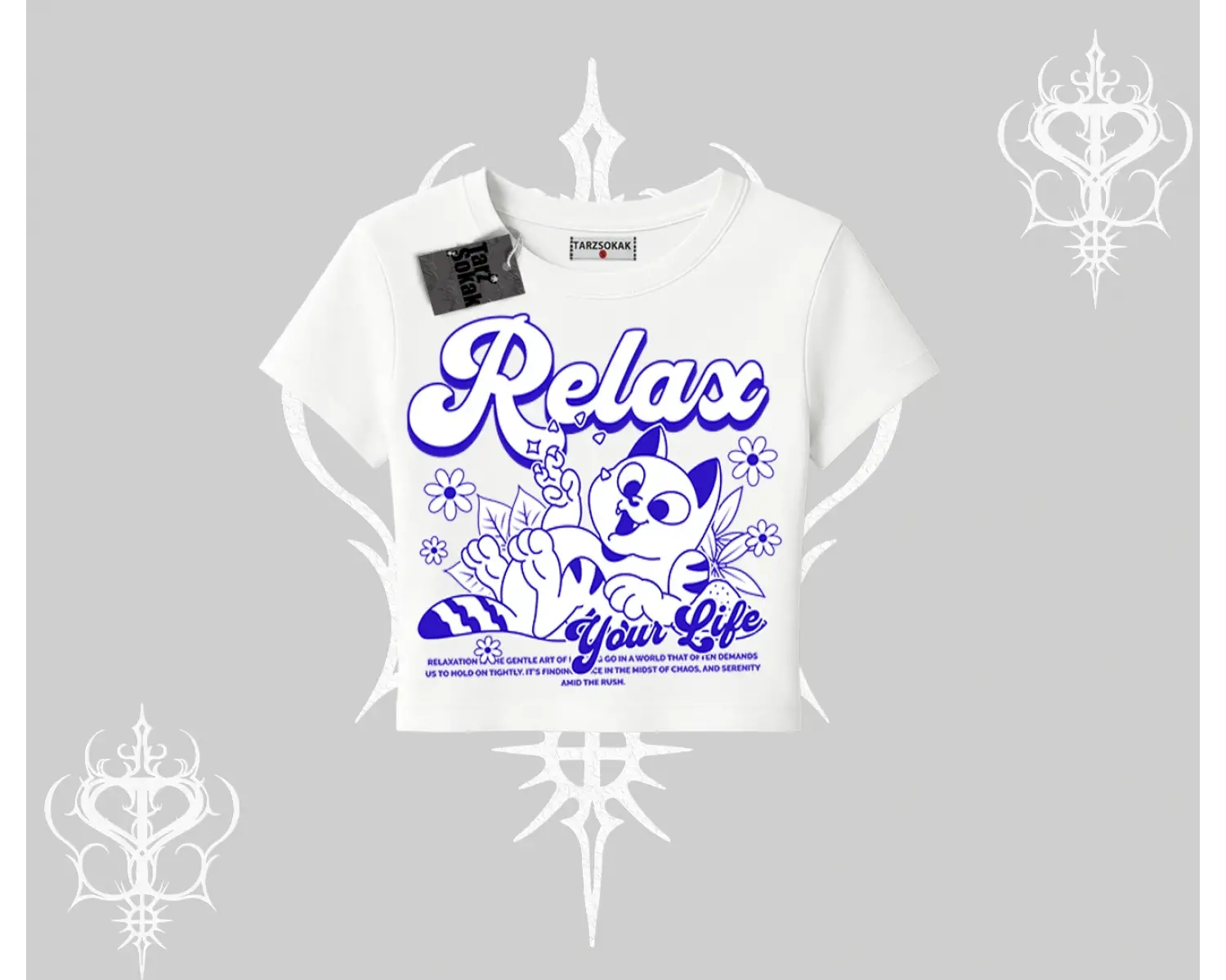 Relax Kedi Baskılı Babby Tee Tshirt