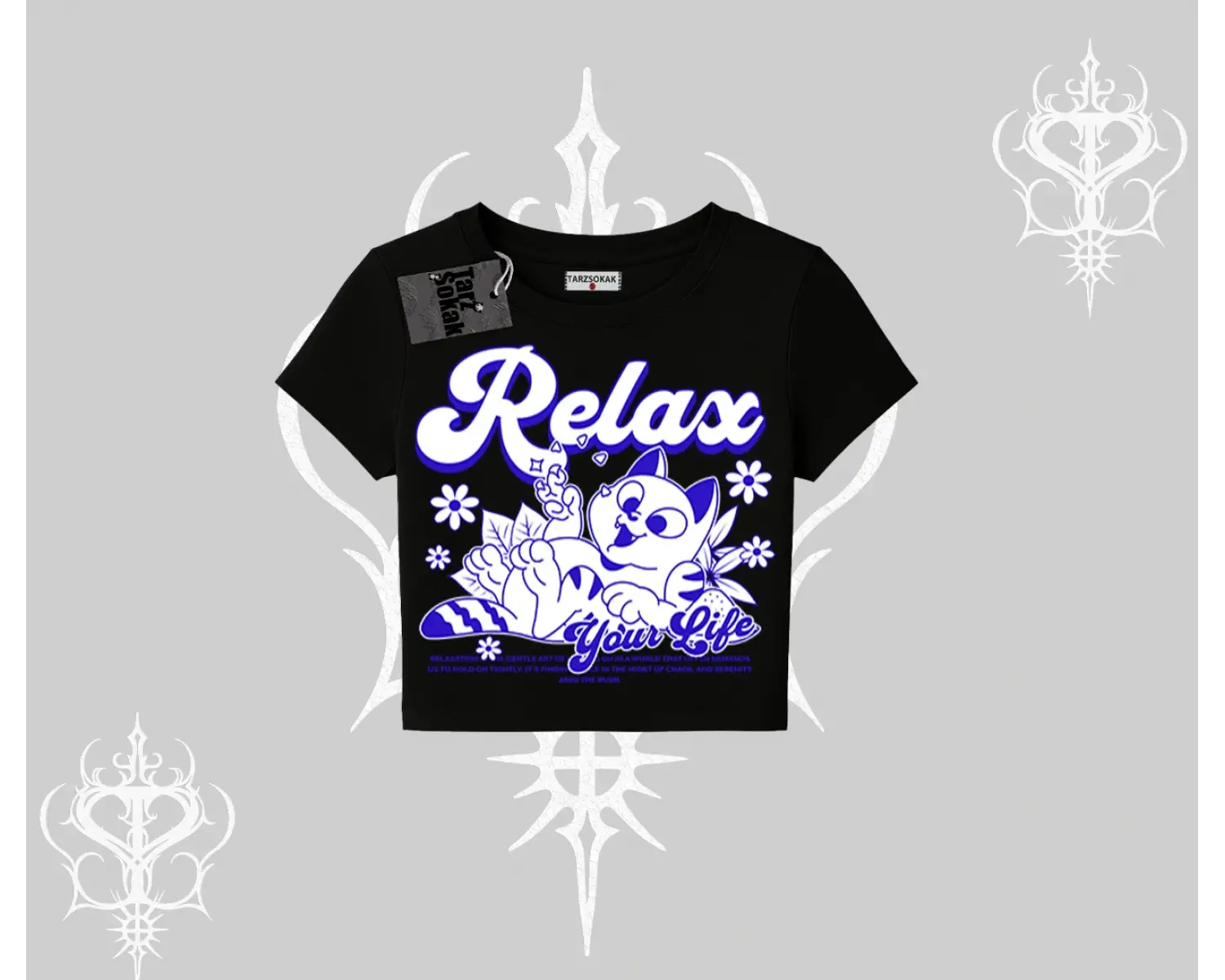 Relax Kedi Baskılı Babby Tee Tshirt