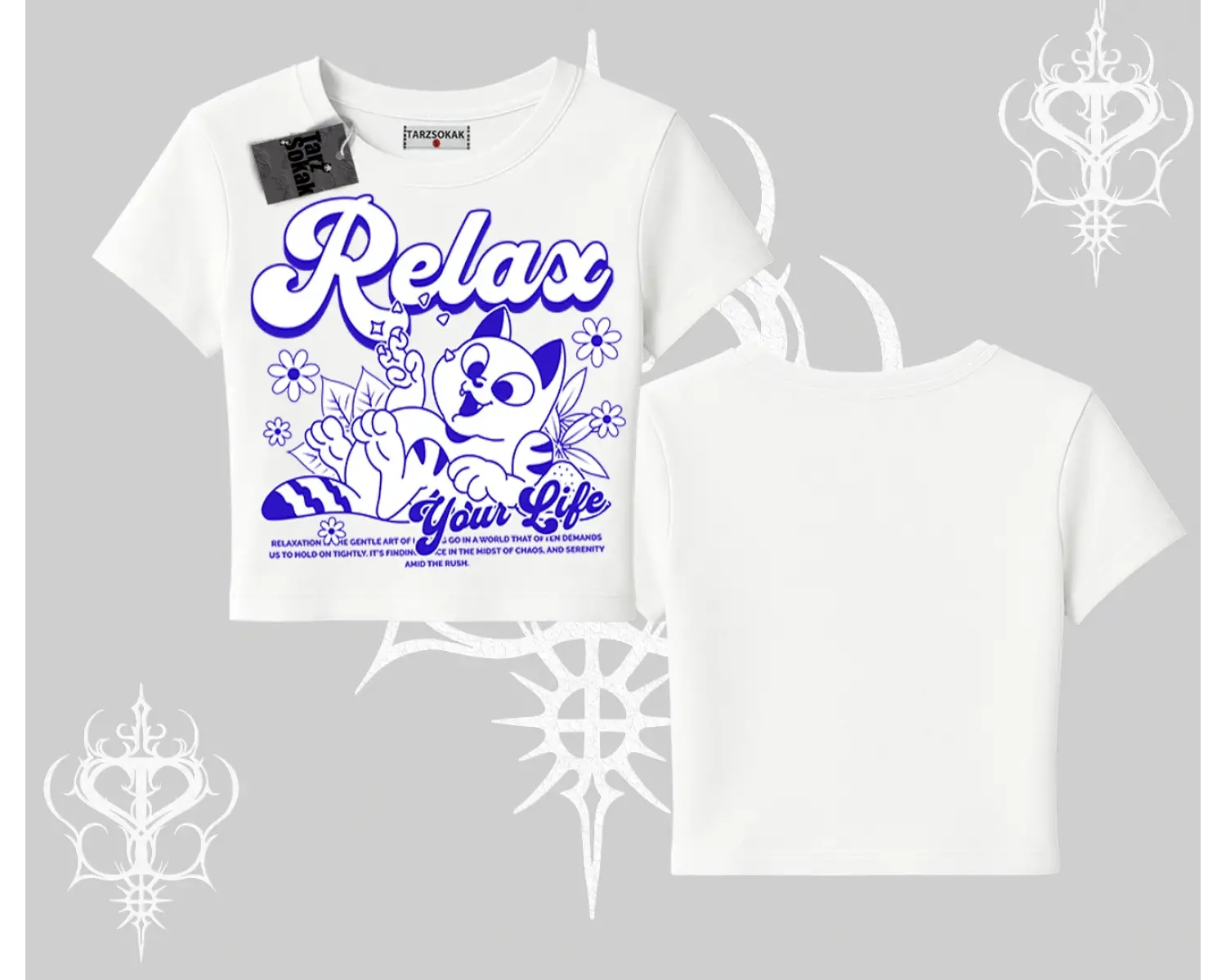 Relax Kedi Baskılı Babby Tee Tshirt