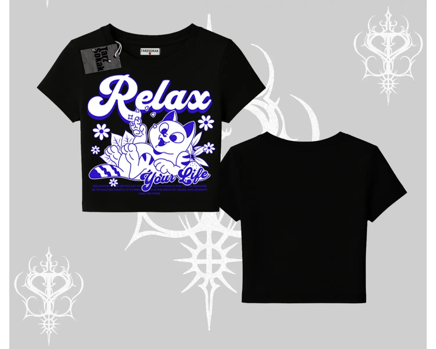 Relax Kedi Baskılı Babby Tee Tshirt