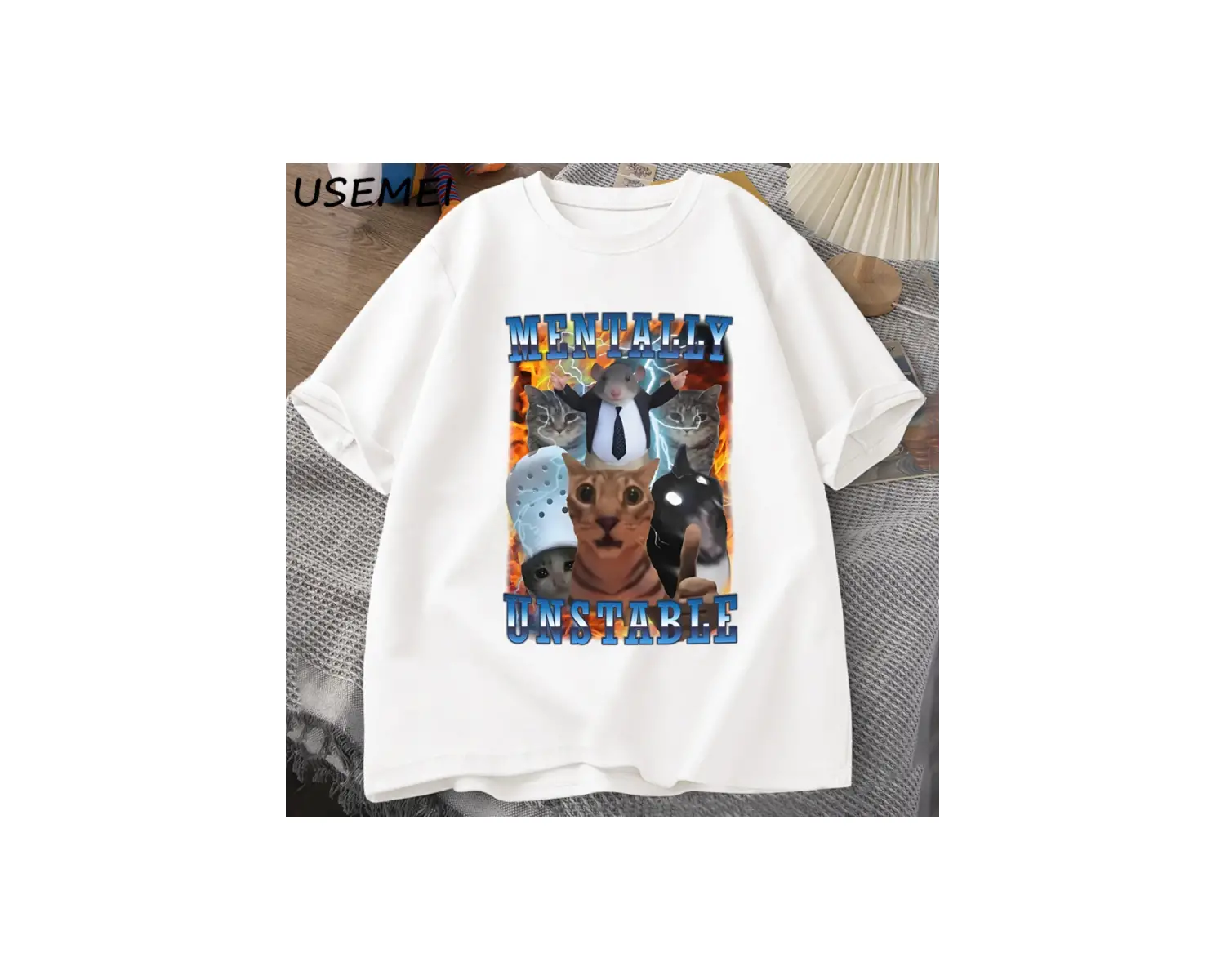 Relax Rakun T Shirt Hepimiz Çılgın Komik Rakun Söyleyerek Grafik T Shirt Pamuk Erkek Kadın Te 2983