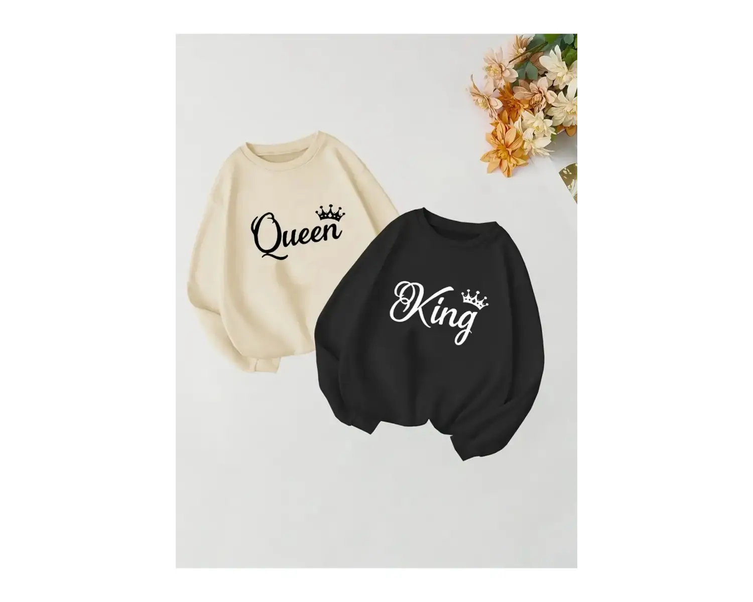 Renkli Biskilet Yaka Sweatshirt Çift Sevgili Kombinleri Couple Clothing
