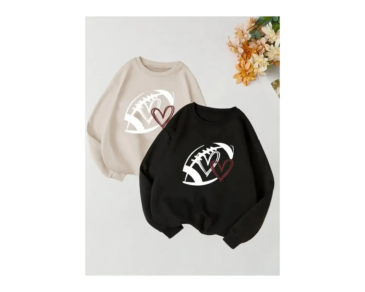 Renkli Biskilet Yaka Sweatshirt Çift Sevgili Kombinleri Couple Clothing