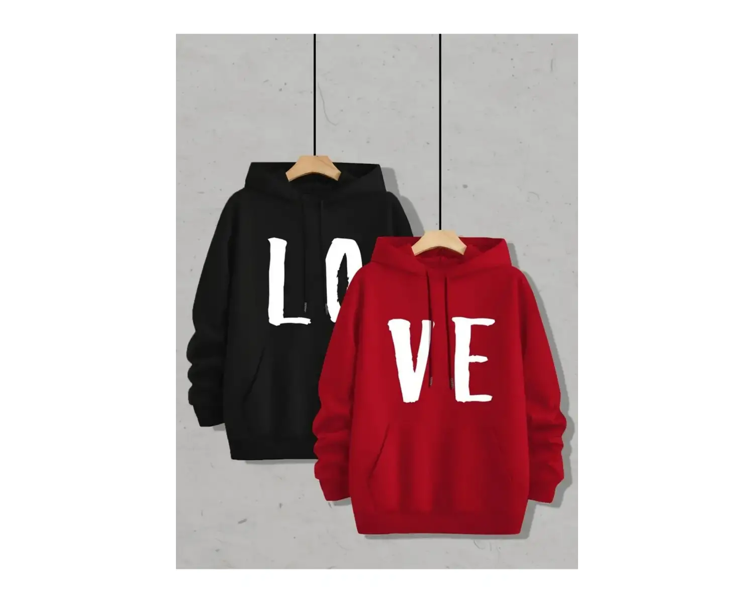 Renkli Kapşonlu Sweatshirt Çift Sevgili Kombinleri Couple Clothing