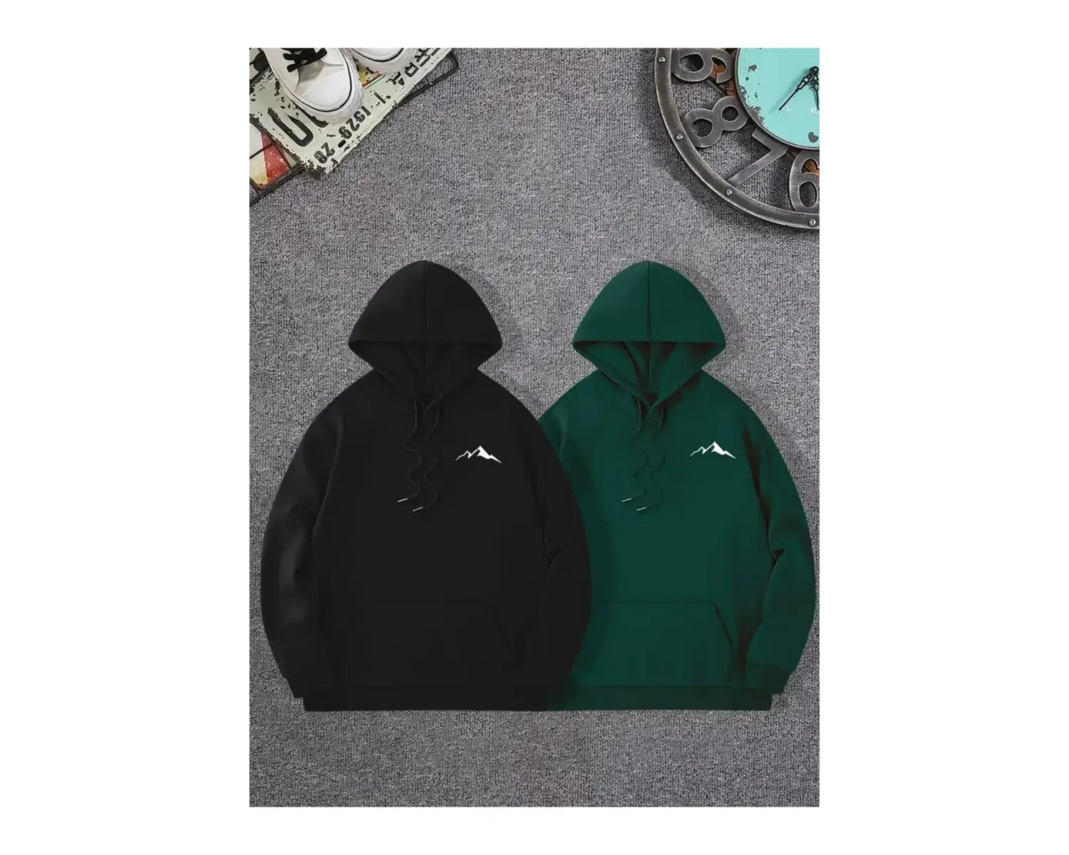 Renkli Kapşonlu Sweatshirt Çift Sevgili Kombinleri Couple Clothing