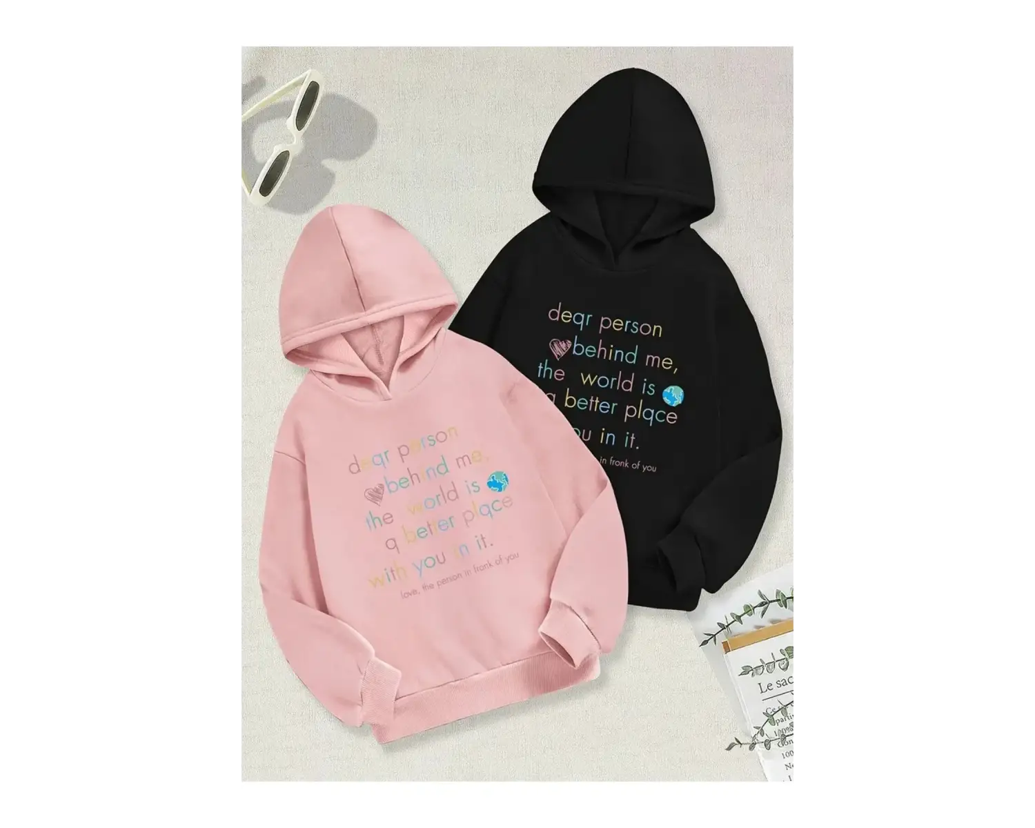 Renkli Kapşonlu Sweatshirt Çift Sevgili Kombinleri Couple Clothing
