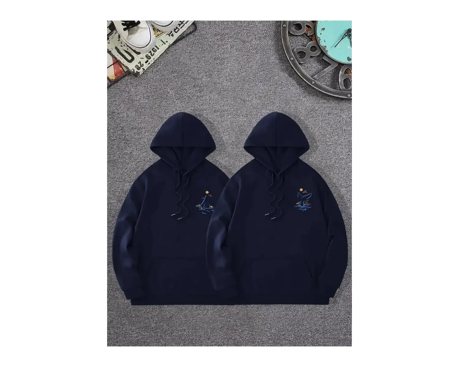 Renkli Kapşonlu Sweatshirt Çift Sevgili Kombinleri Couple Clothing