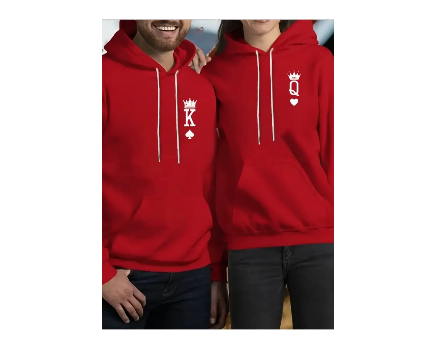 Renkli Kapşonlu Sweatshirt Çift Sevgili Kombinleri Couple Clothing