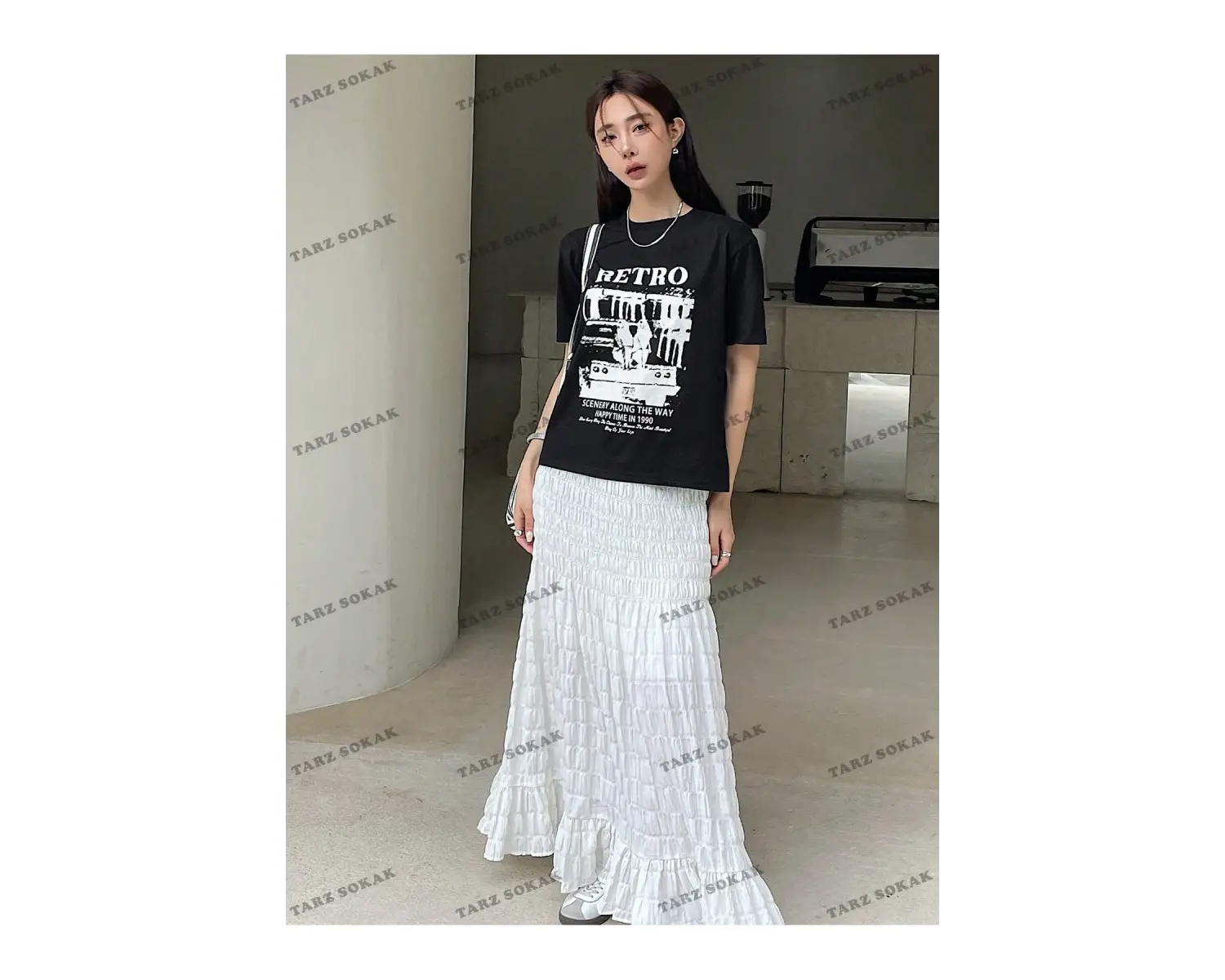 RETRO Baskılı Oversize Kalıp Unisex T-shirt