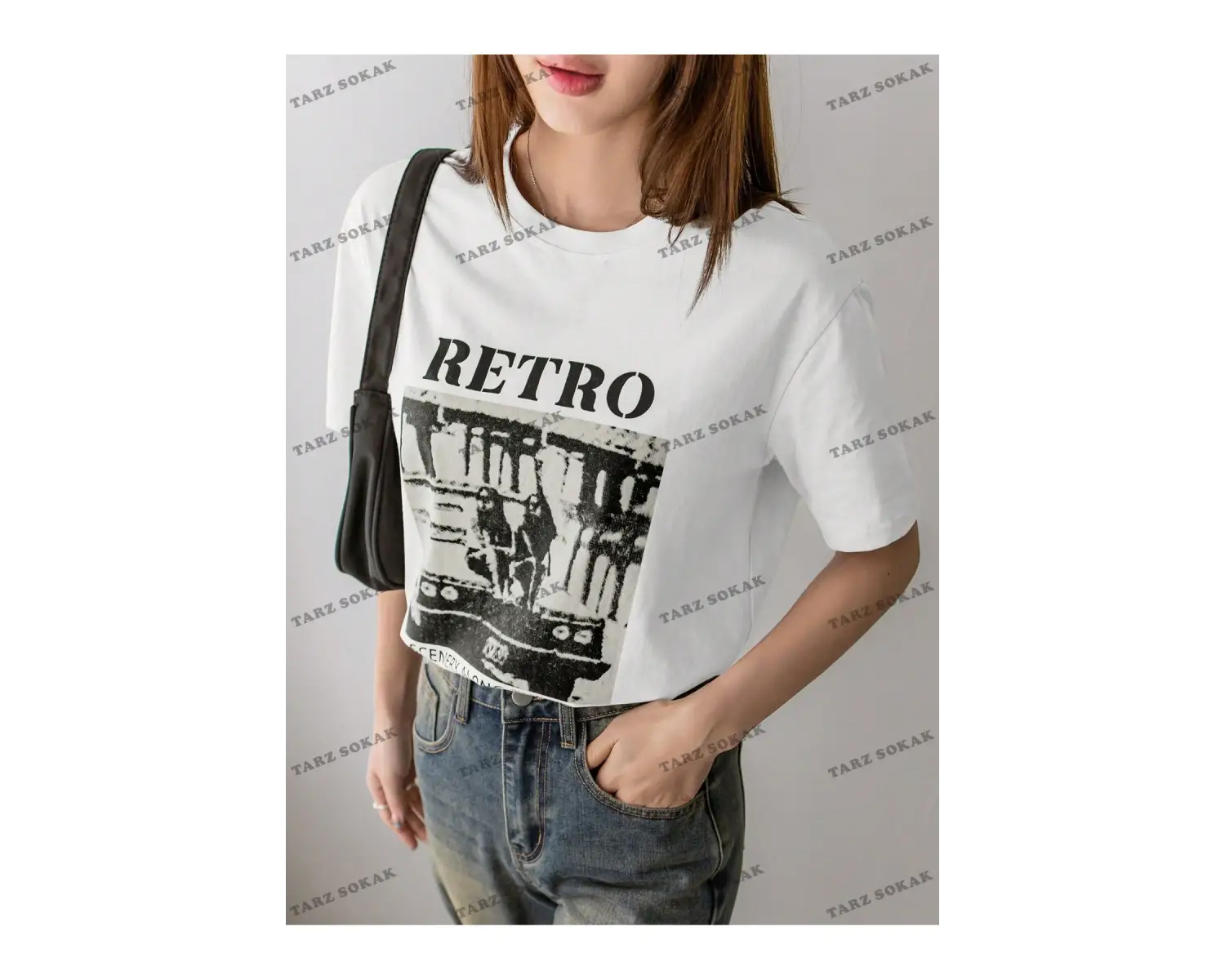 RETRO Baskılı Oversize Kalıp Unisex T-shirt