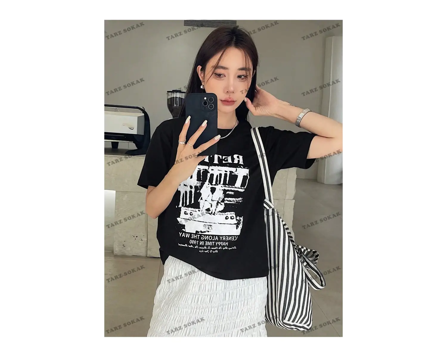 RETRO Baskılı Oversize Kalıp Unisex T-shirt