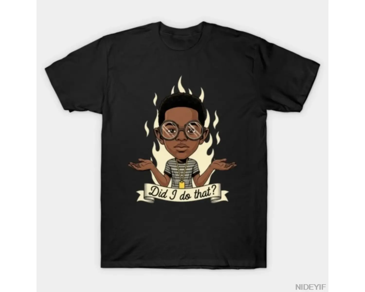 Retro Bunu Yapmadım Mı_ Komik Siyah Adam Omuzları Sallayan Tişört Erkek Kadın %100 Pamuk Tişö