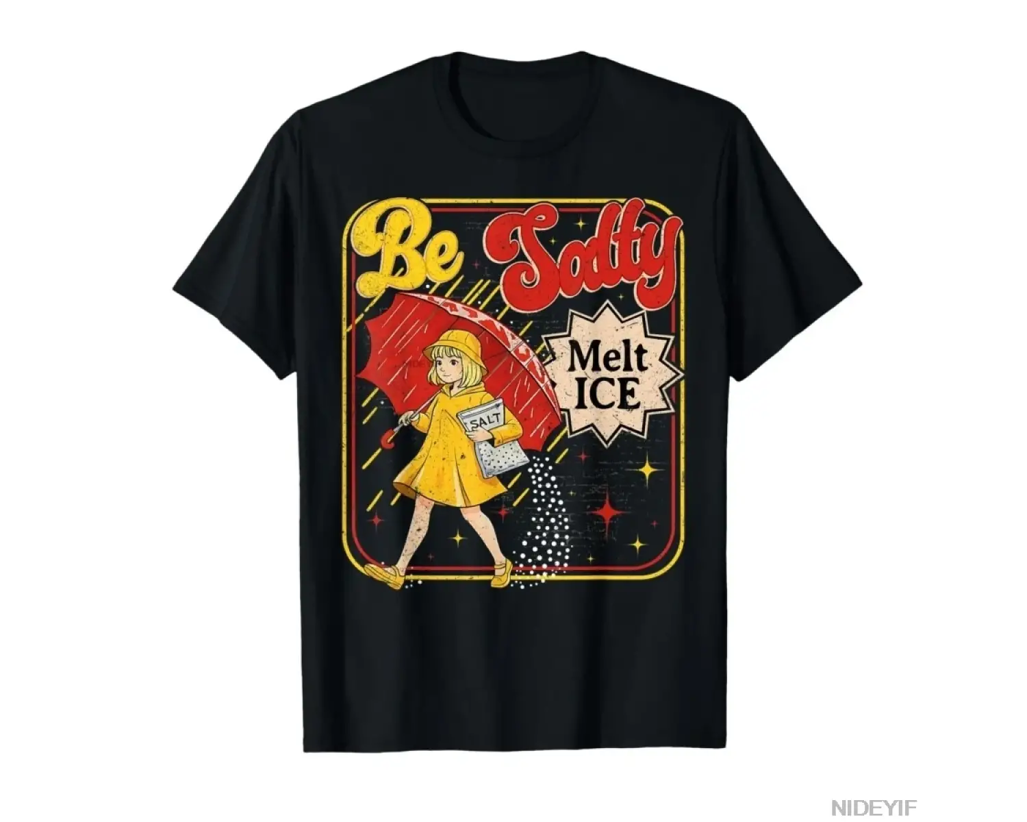 Retro No ICE Salty Meme Be Salty Melt Ice T-shirt Erkekler Kadınlar Için % 100% Pamuk T Shirt