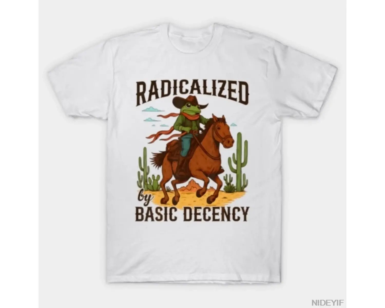 Retro Radikalize Edilmiş Temel Alçakgönüllülük Tarzı Kovboy Kurbağa Tişörtü Erkekler Kadınlar