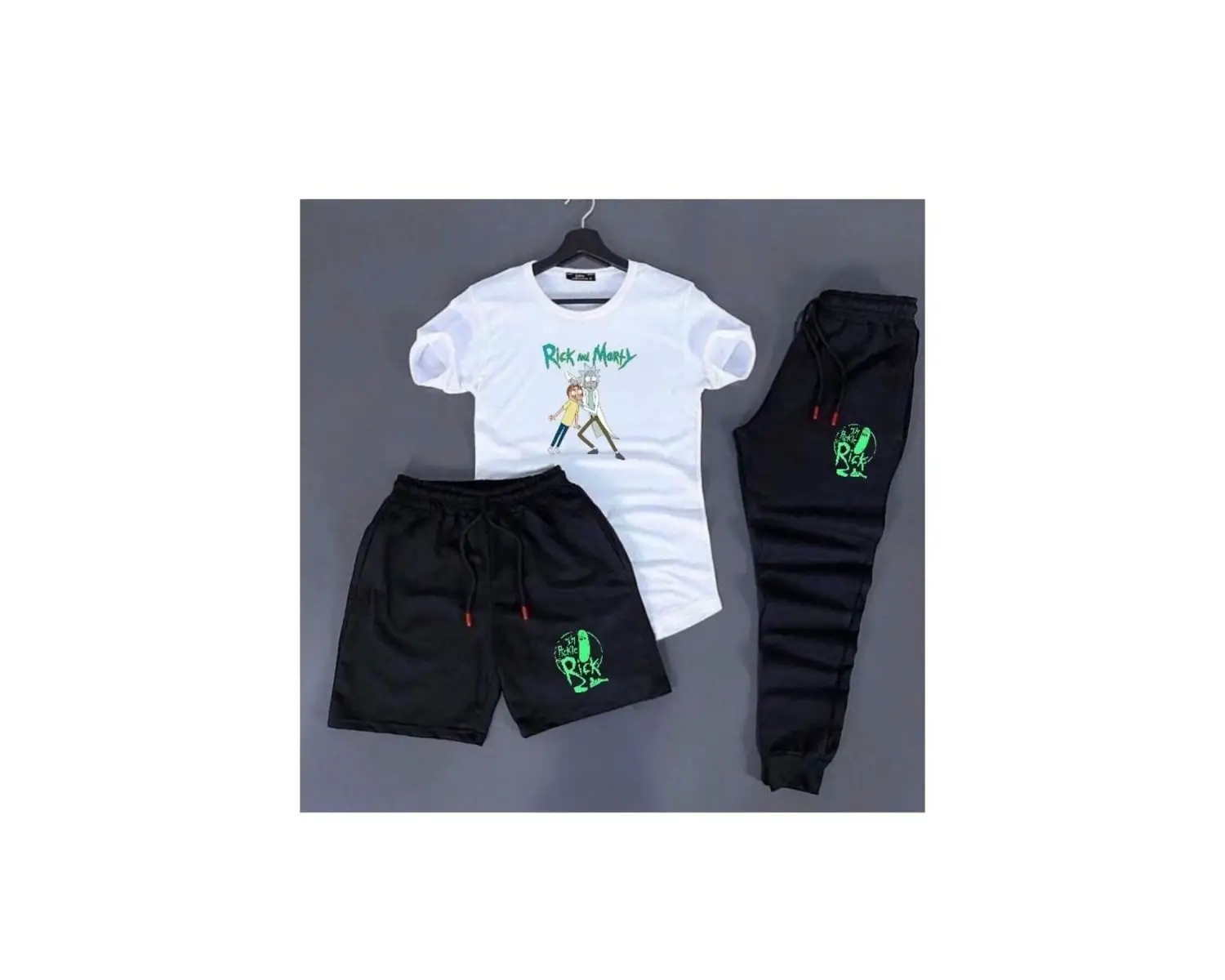 RİCK AYAKTA BASKI UNİSEX 3LÜ KOMBİN
