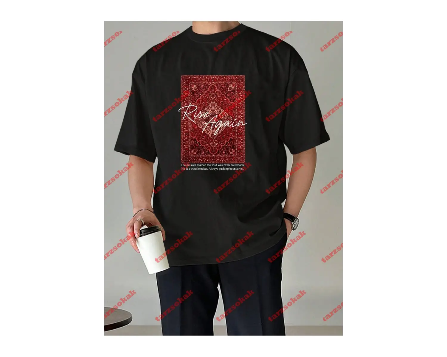 Rise Again Baskılı Oversize Unisex Beyaz